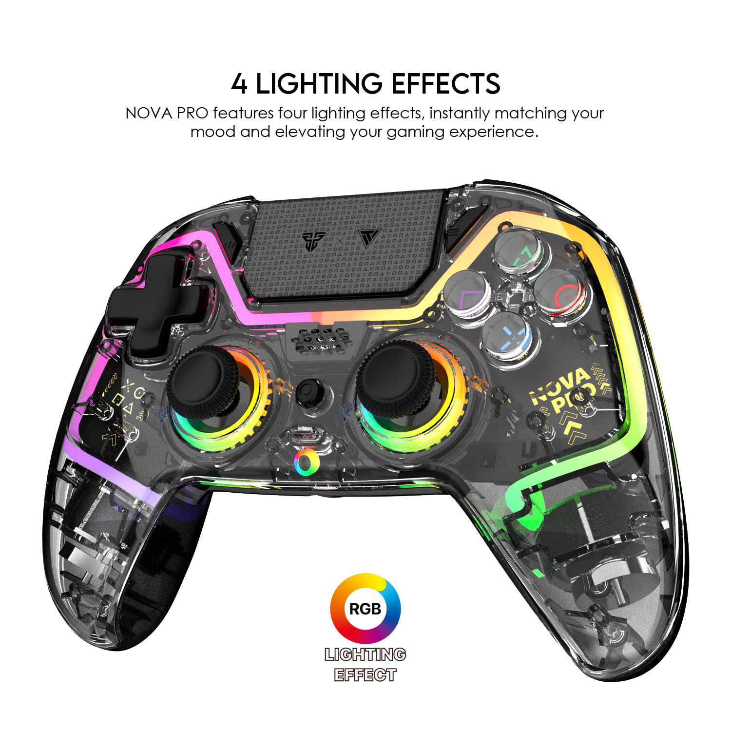 FANTECH NOVA PRO WGP14 V2 Joystick จอยเกมมิ่งไร้สาย BT รองรับ PC/Steam, Switch, PS3, PS4