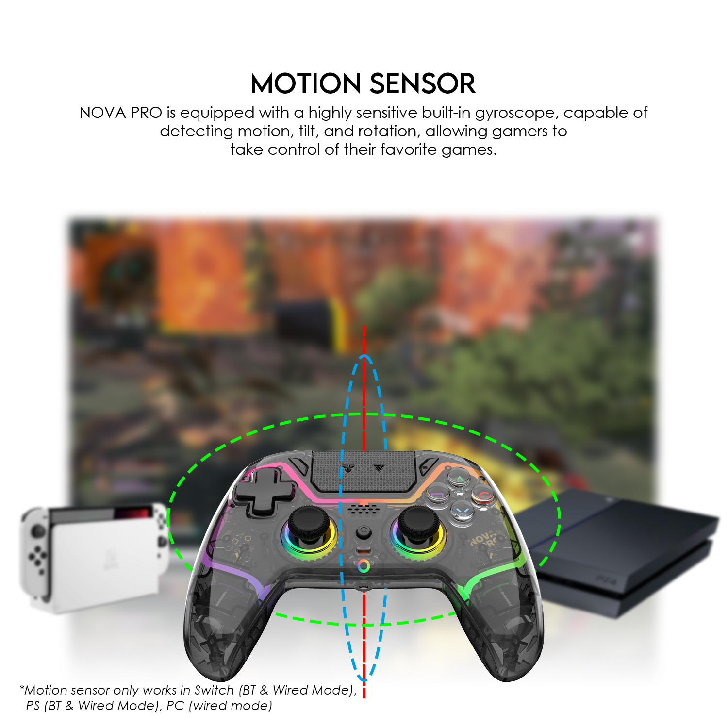 FANTECH NOVA PRO WGP14 V2 Joystick จอยเกมมิ่งไร้สาย BT รองรับ PC/Steam, Switch, PS3, PS4