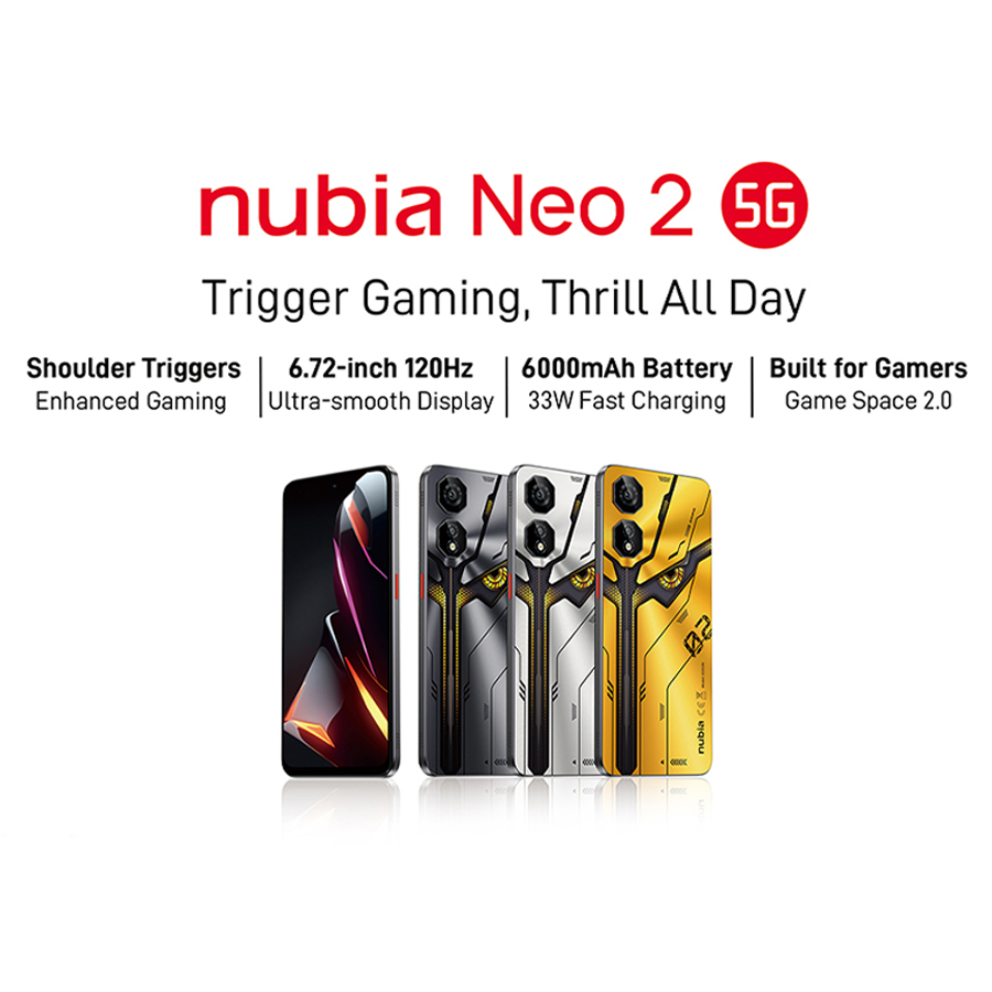 Nubia ZTE Neo 2 5G 8+256GB (ขยายแรมสูงสุด20GB) - Shoulder Trigger Gaming l แบตเตอรี่ 6000mAh รับประกันศูนย์ไทย