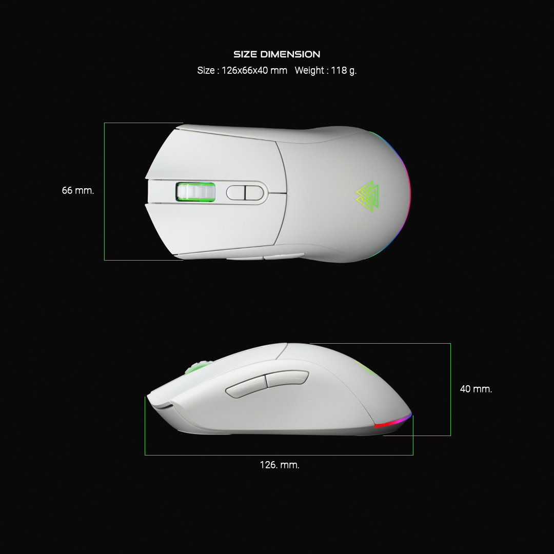 เมาส์เกมมิ่ง EGA รุ่น TYPE M8 Wireless Gaming mouse เม้าส์ไร้สาย ไฟ RGB ...
