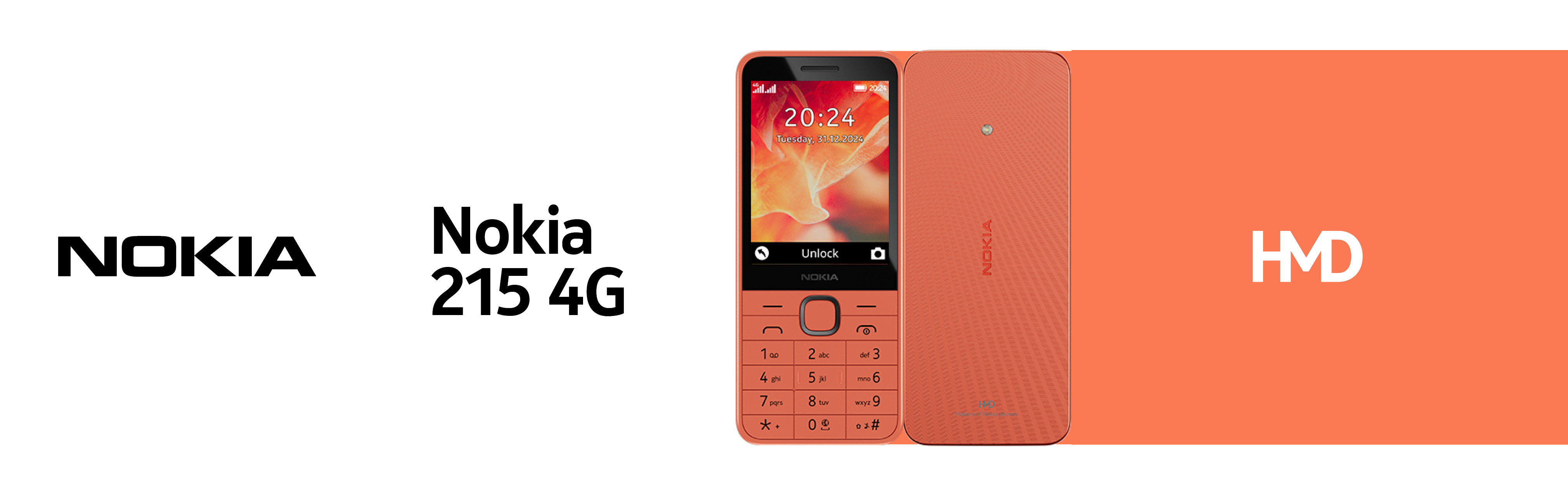 Nokia 215 4G (2024). โทรศัพท์มือถือปุ่มกด 2 ซิม พร้อมวิทยุ FM (รับประกันศูนย์ไทย 1 ปี)