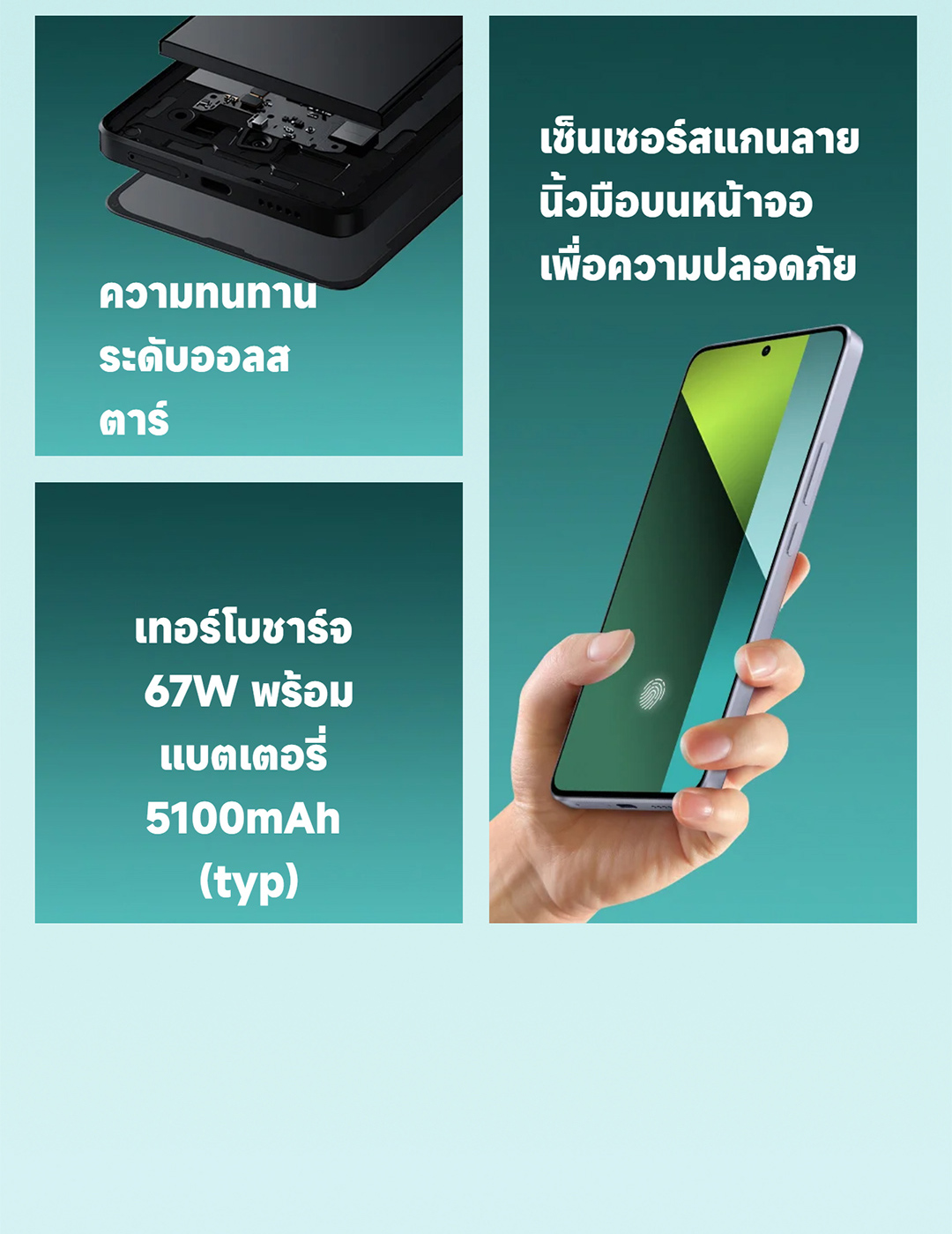 Xiaomi Redmi Note 13 Pro 5G 12+512GB Snapdragon® 7s Gen 2 6.67" 1.5K 120Hz หน้าจอ AMOLED 200MP พิกเซล 5000mAh
