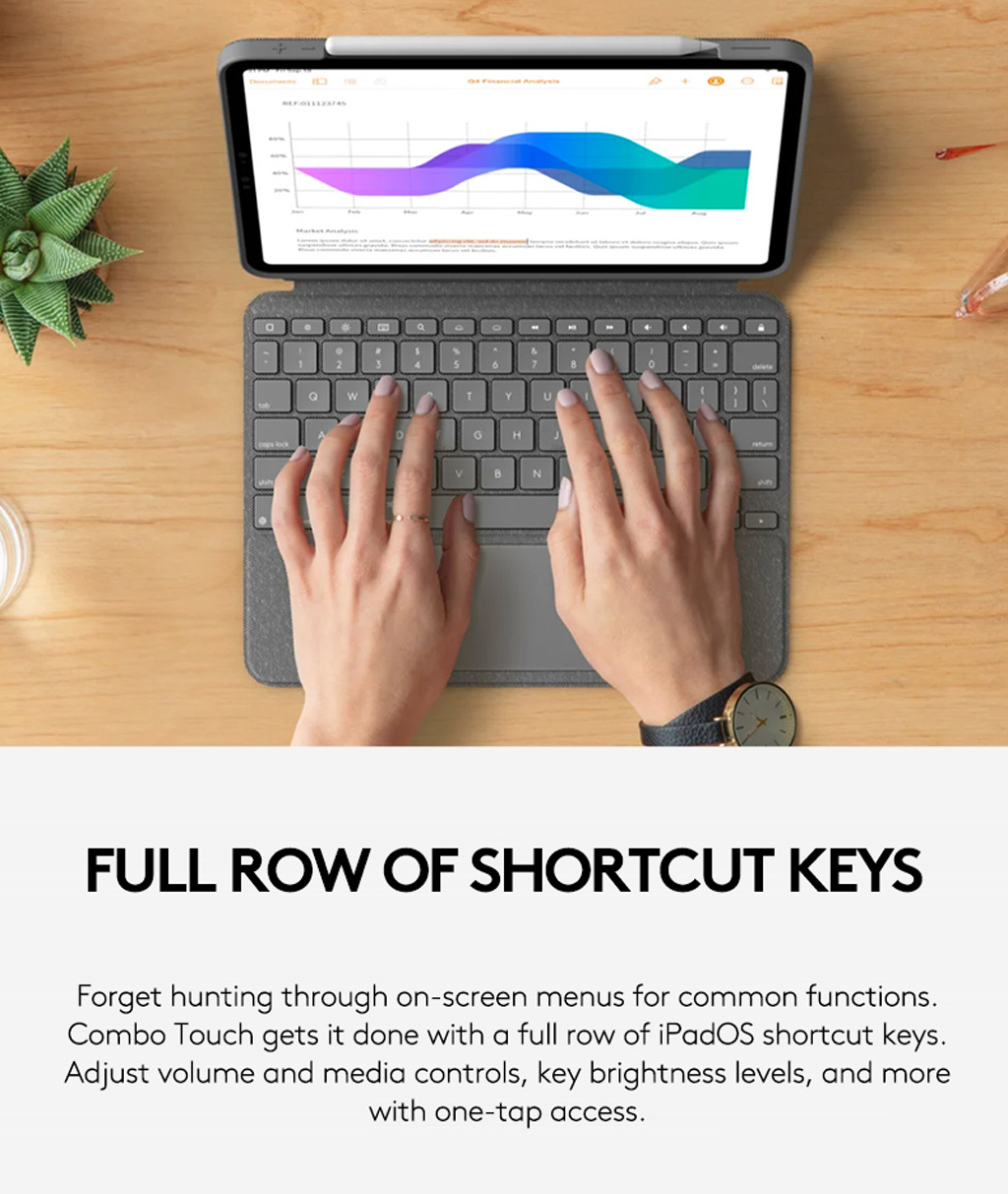 Logitech Combo Touch Keyboard Case with Trackpad for iPad ( Air Gen 4-5 ...