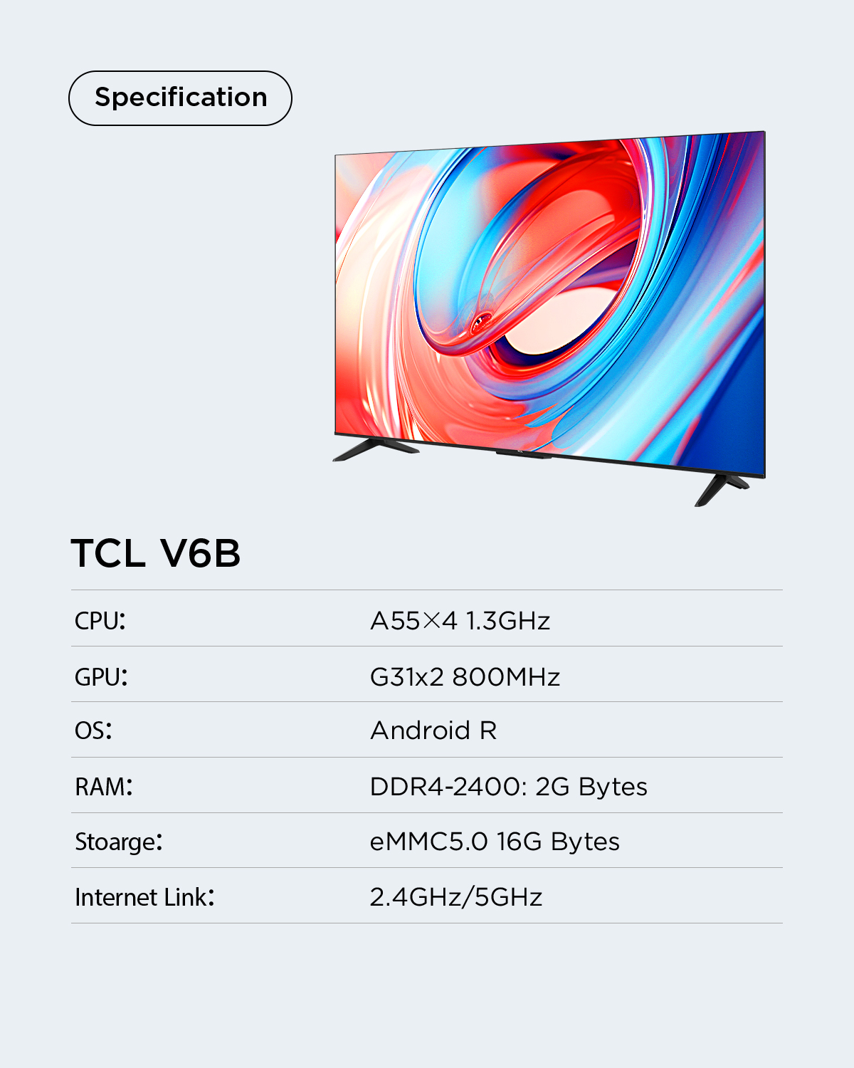 TCL 2024 TV ทีวี ขนาด 65 นิ้ว LED 4K UHD Google TV รองรับ WiFi รุ่น 65V6B ระบบปฏิบัติการ Google/Netflix & Youtube, Voice search