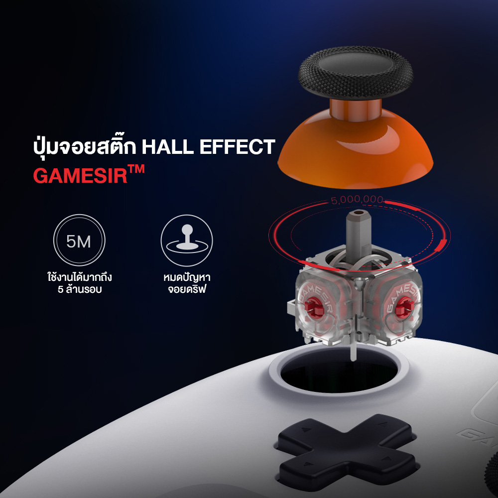 GAMESIR Nova Lite Multiplatform Controller จอยเกมไร้สาย ™ Hall Effect มอเตอร์ Dual Rumble