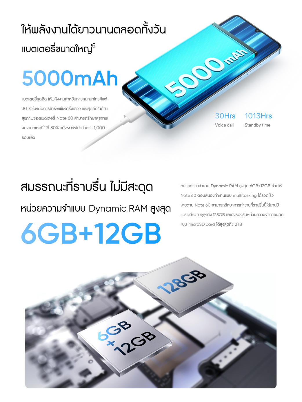 realme Note 60 (6+128) | สมาร์ทโฟนทนทานต่อการกระแทก กล้องชัด 32 MP ใช้งานราบเลื่น 48 เดือน แบตเตอรี่ 5000 mAh