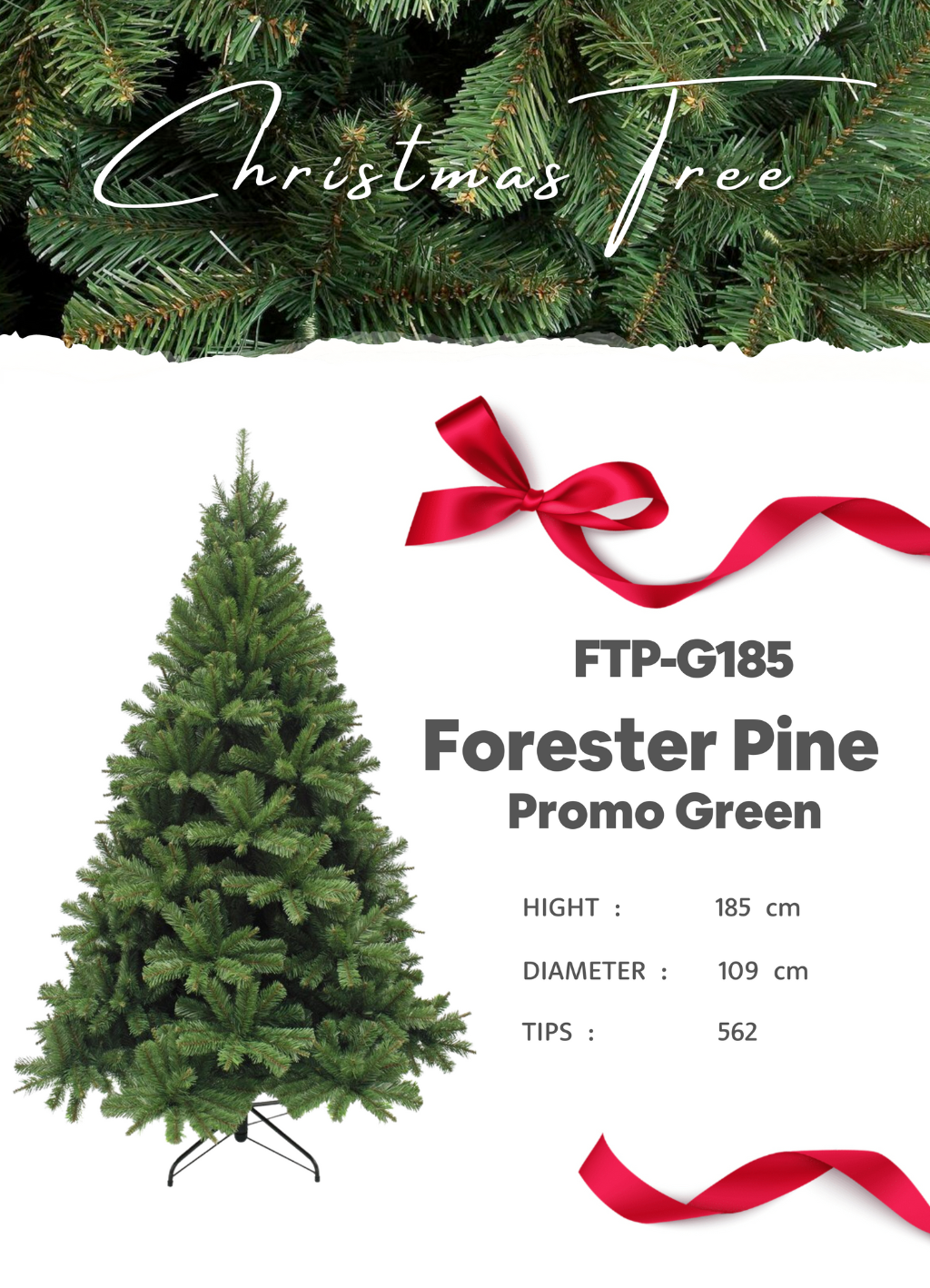 FTPG185 Forester Pine Promo Green 6' (D109 x H185 cm.) Artificial