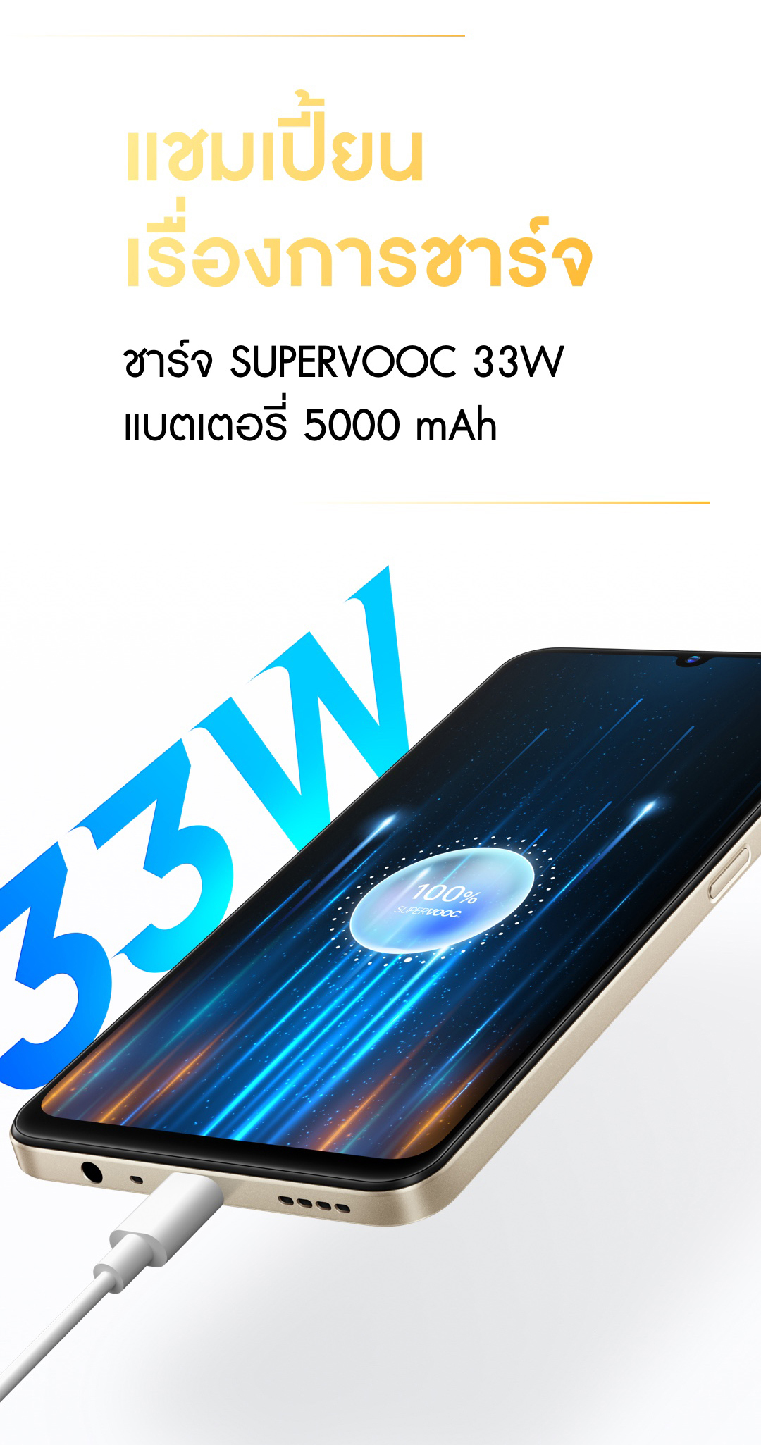 Realme C53(8+256GB) ชาร์จไว SUPERVOOC 33W กล้อง AI 50MP Dynamic Ram ได้สูสุดถึง 12GB แบตเตอรี่5000mAh