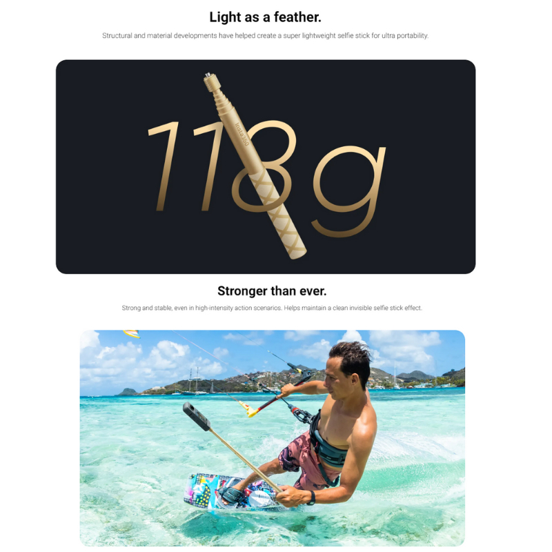 Insta360 114cm Invisible Selfie Stick Gold Edition | Shopee Thailand