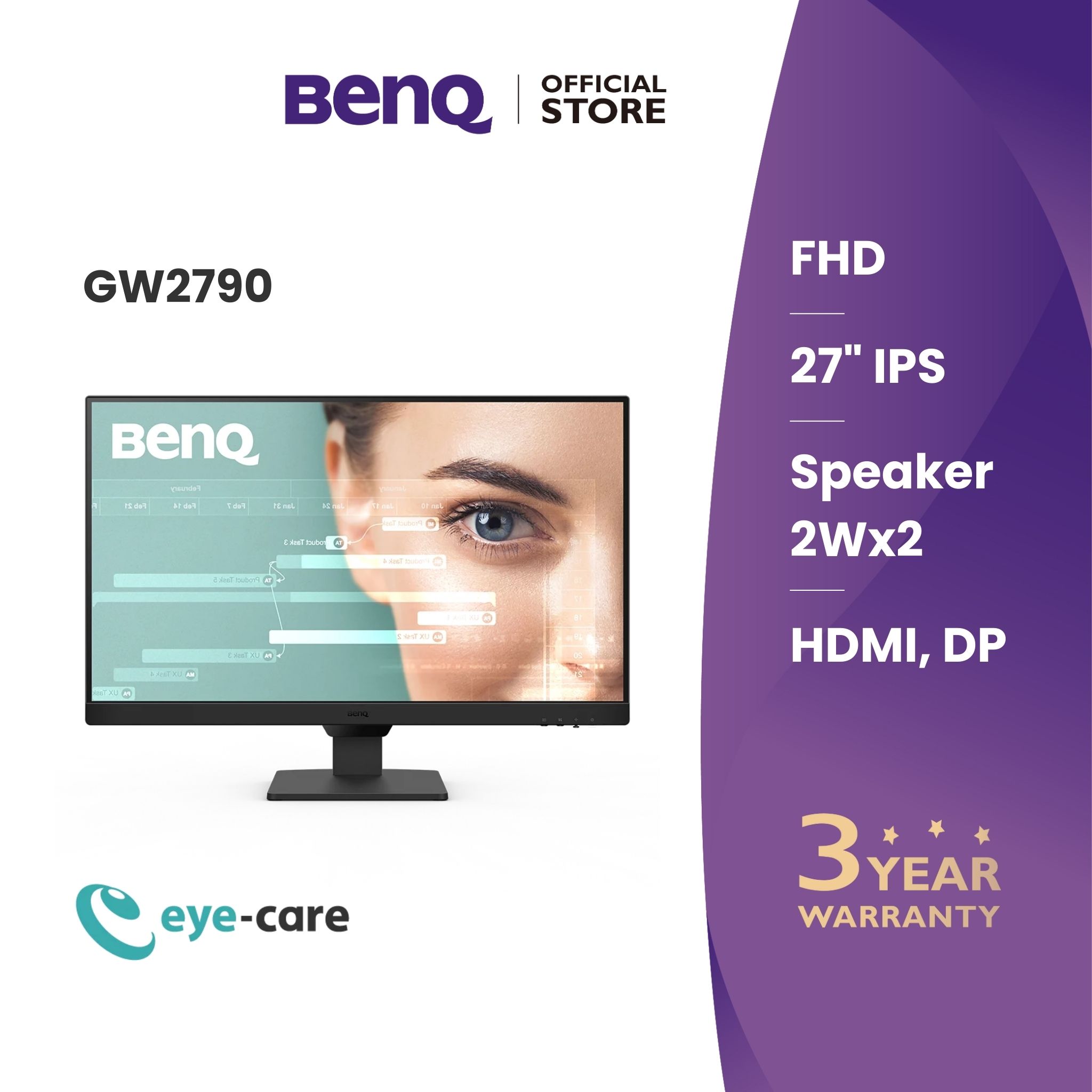 BenQ GW2790 27นิ้ว 100Hz IPS FHD Brightness Intelligence Monitor (จอคอม ...