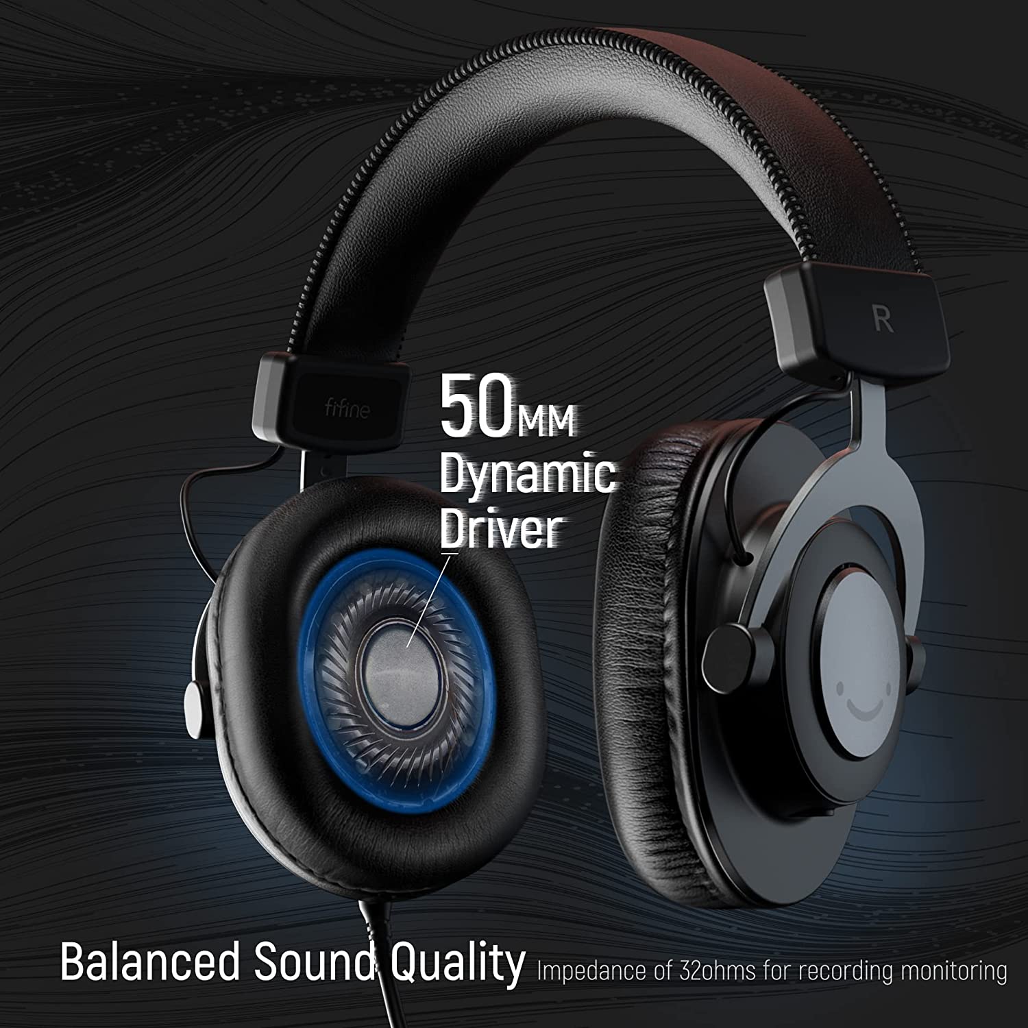 หูฟัง FIFINE H8 3.5MM HEADPHONE WITH 50MM DYNAMIC DRIVER FOR GAMING ...