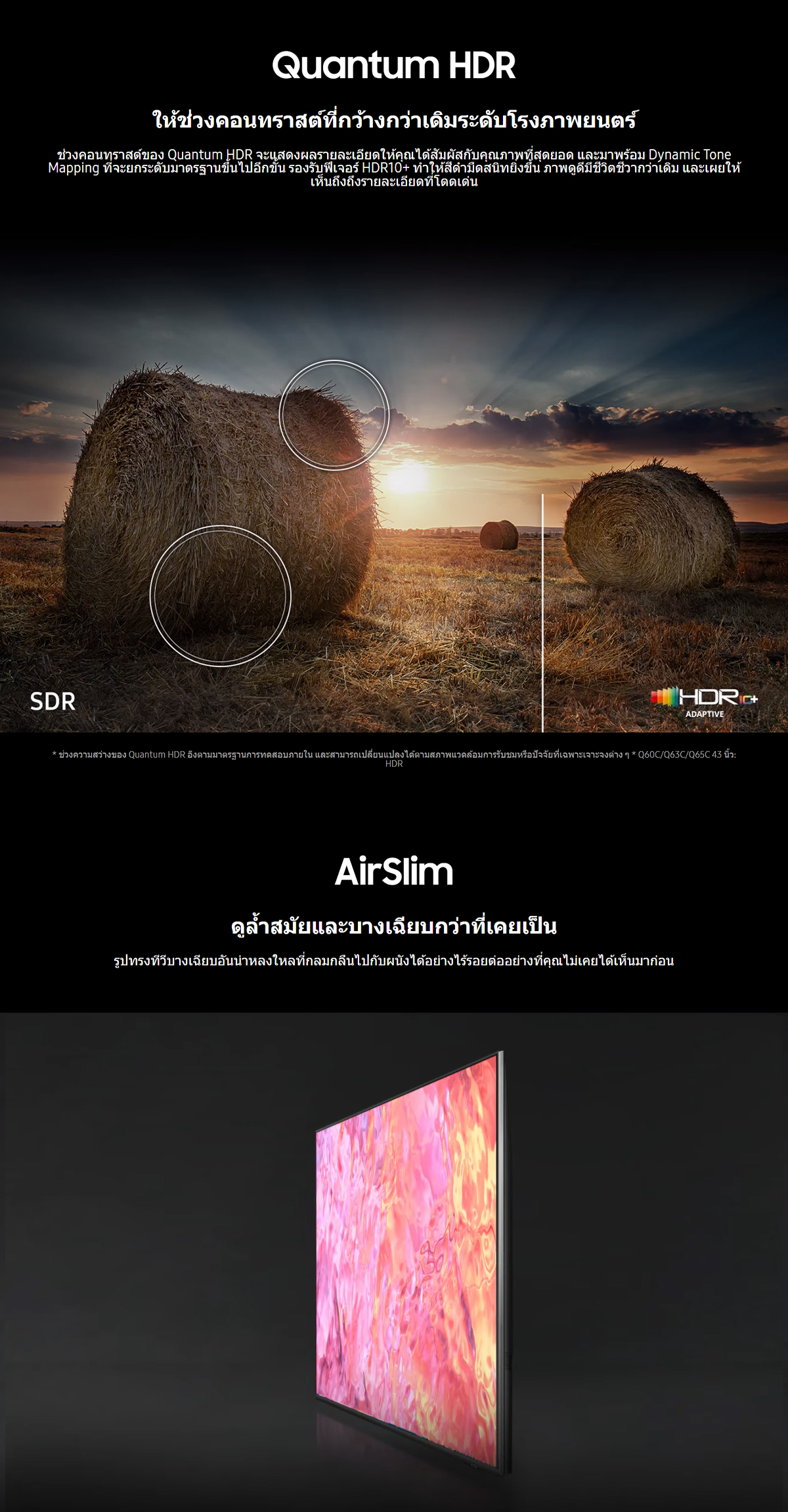 SAMSUNG [Pre-order จัดส่งฟรี] QLED Smart TV (2023) 65 นิ้ว QE1C Series รุ่น QA65QE1CAKXXT