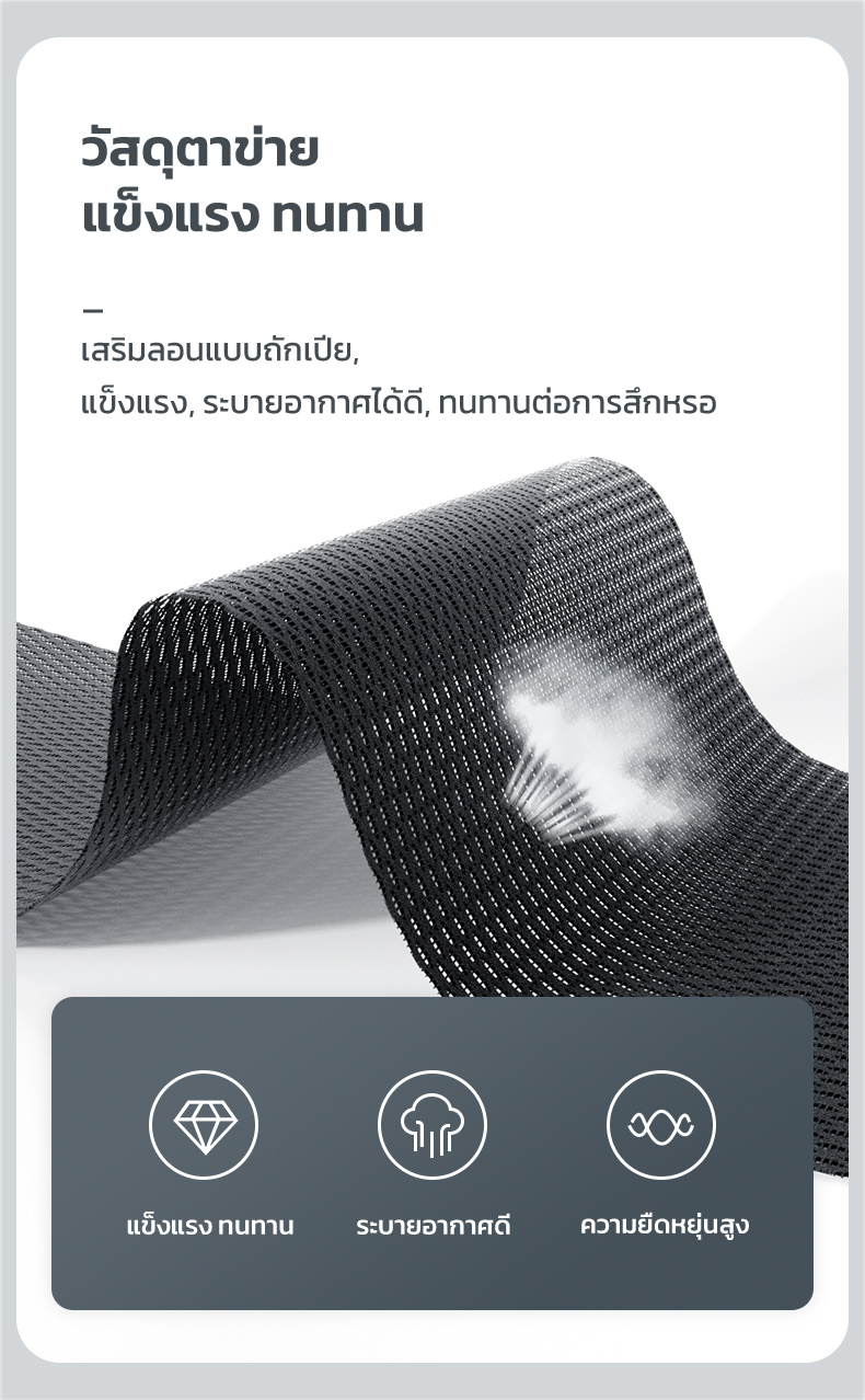 Deli เก้าอี้ทำงานเพื่อสุขภาพ นุ่มสบาย ตามหลักสรีระศาสตร์ Ergonomic ระบายอากาศดีเยี่ยม เกรดพรีเมี่ยม เก้าอี้ออฟฟิศ เก้าอี้ทำงาน เก้าอี้สีดำ เก้าอี้สีเทา ปรับเอนหลังได้ถึง135องศา พนักพิงศีรษะ ปรับที่วางแขนได้ Office Chair