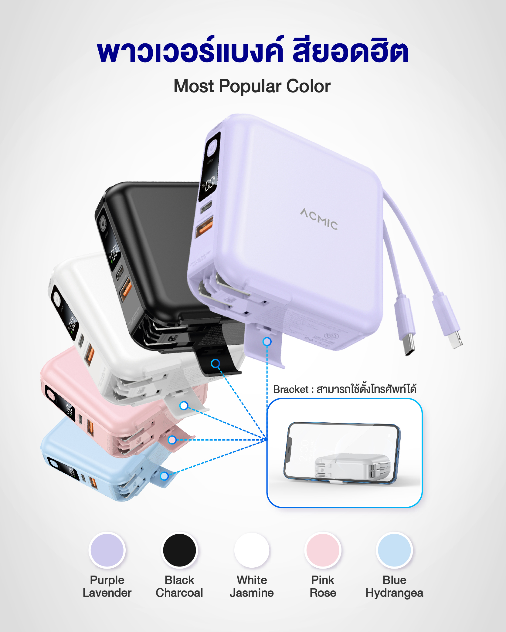 [รับประกัน 2 ปี] ACMIC A15 / APC15-01PD PRO Powerbank 15000mAh พาวเวอร์ ...