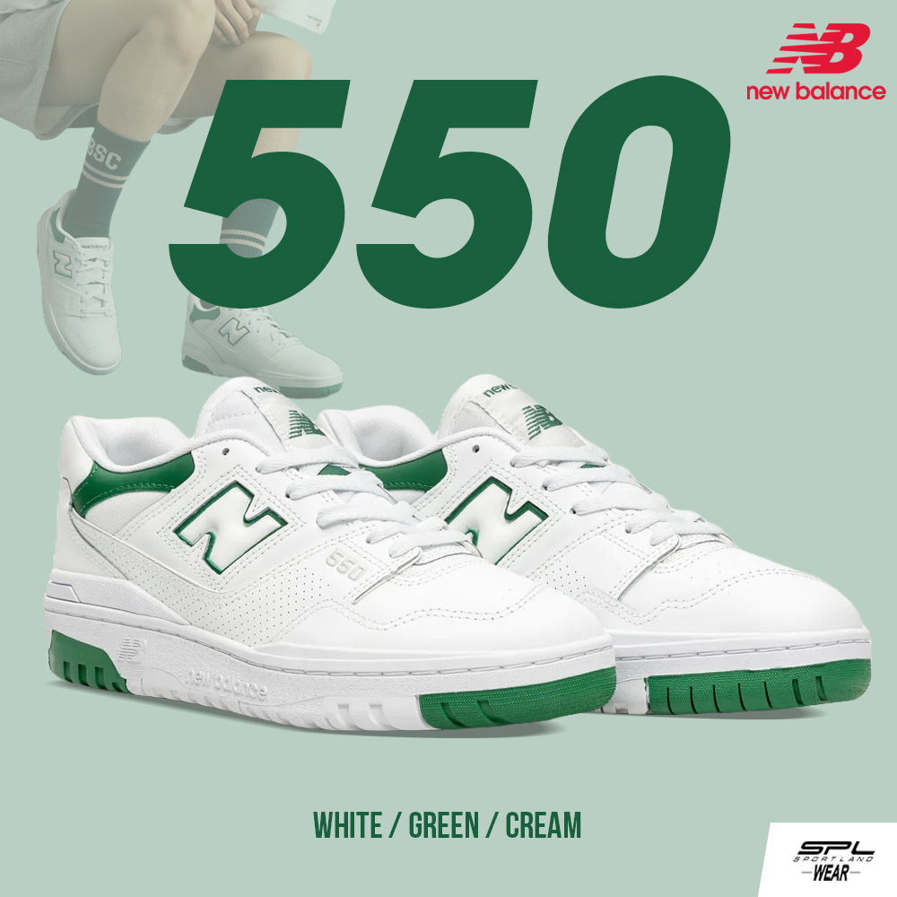 New Balance รองเท้าผ้าใบ รองเท้าลำลอง NB M 550 LFSTY White-Green ...