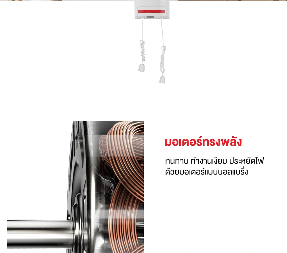 TOSHIBA รุ่น F-AWY50TH (W) พัดลมติดผนัง ขนาด 16 นิ้ว 5 ใบพัด มอเตอร์บอลแบริ่ง เสียงเงียบ ให้ลมเย็นนุ่มนวล