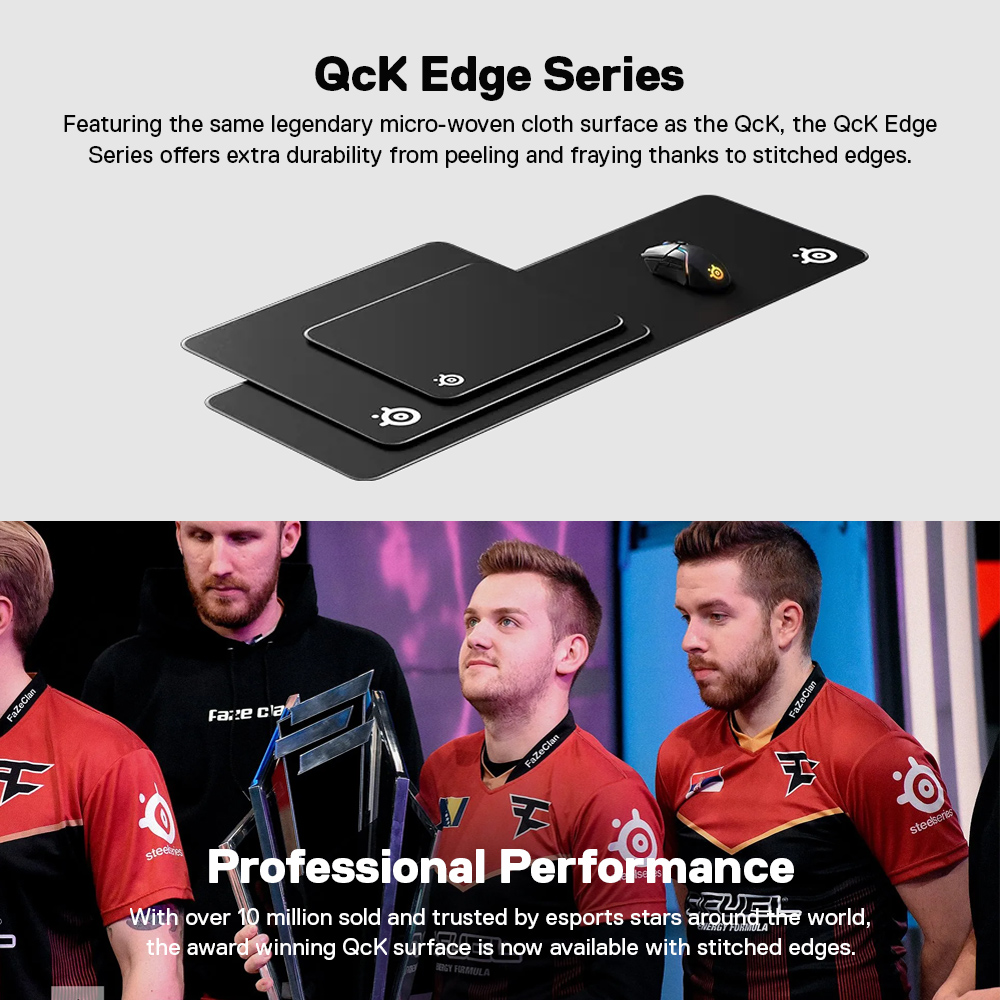 SteelSeries QcK Edge Gaming Mousepad แผ่นรองเม้าส์ แบบ Control รุ่นเย็บ ...