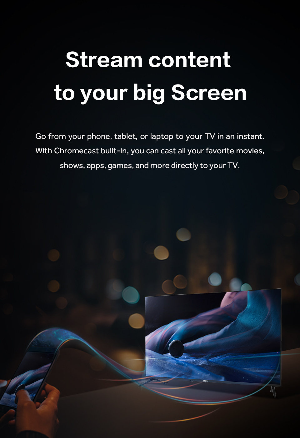 Haier H70K6UG ขนาด 70 นิ้ว TV รุ่น H70K6UG 4K HDR10 Ultra HD Smart Google TV with Dolby Audio