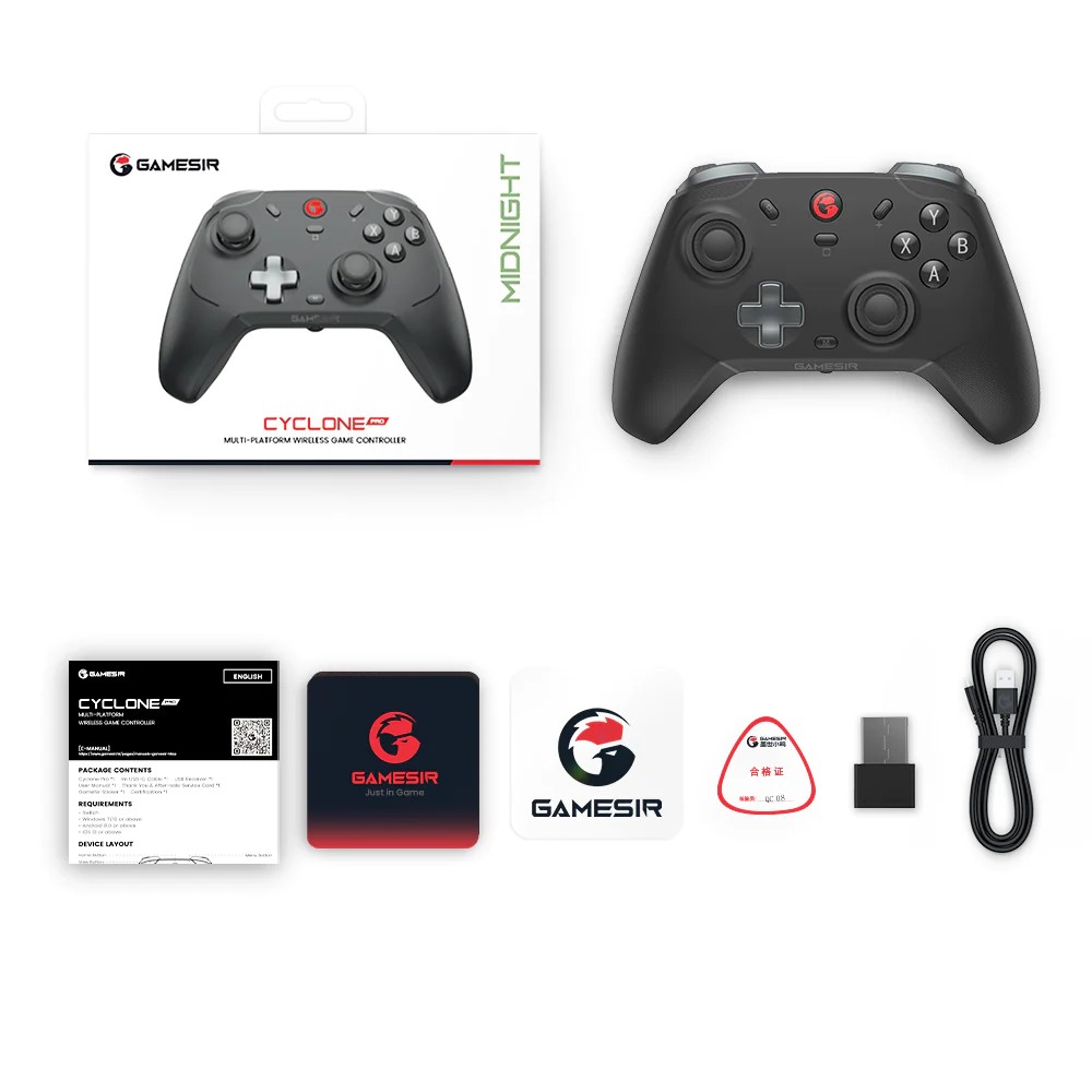 GameSir T4 Cyclone Pro Multiplatform Wireless Gamepad with Hall Effect Sticks and Triggers จอยเกม