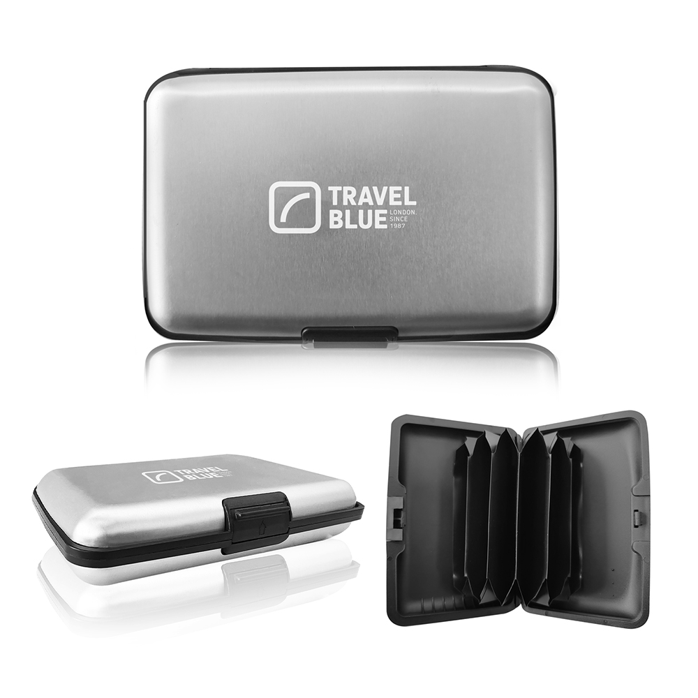 Travel Blue กล่องใส่บัตรเครดิตแบบแข็ง มีช่องเก็บของ 6 ช่อง ...