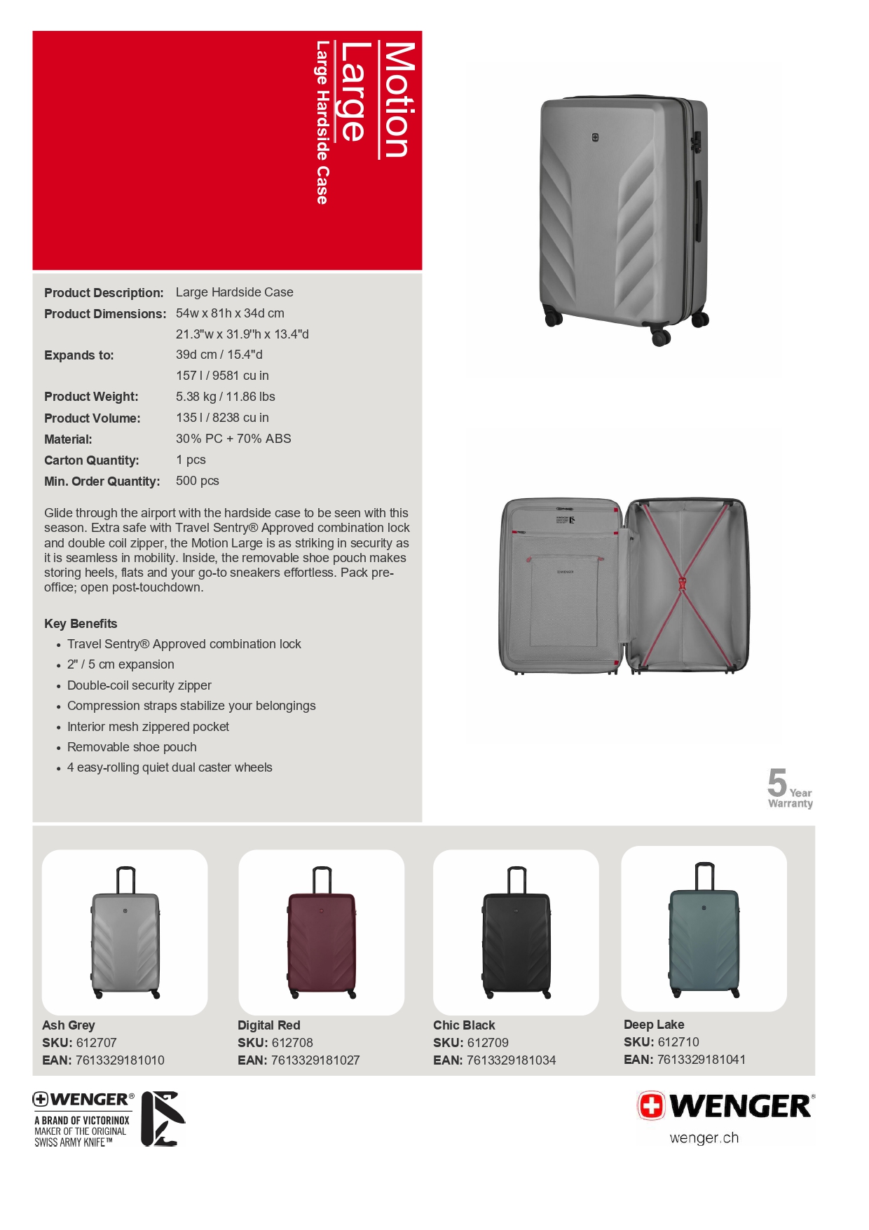 WENGER Motion Hardside Luggage/Hard Shell Suitcase กระเป๋าเดินทาง ...