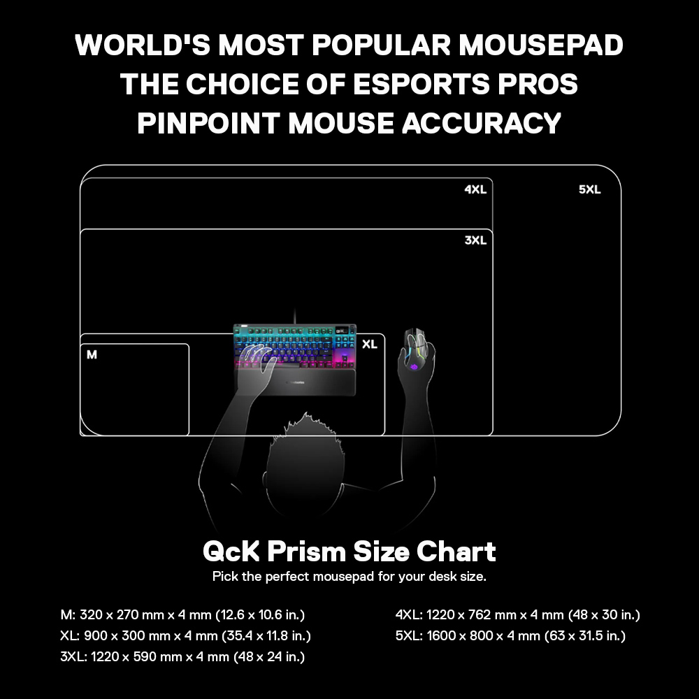 SteelSeries QcK Prism Cloth Gaming Mousepad แผ่นรองเม้าส์ ไฟ RGB แบบ ...