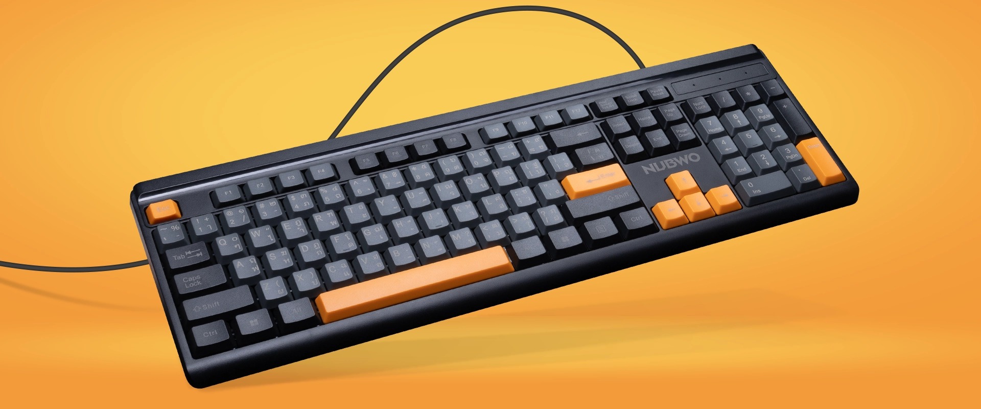 Nubwo NK44 Rubber Dome Keyboard คีย์บอร์ด Full-Size TH/ENG | Shopee ...
