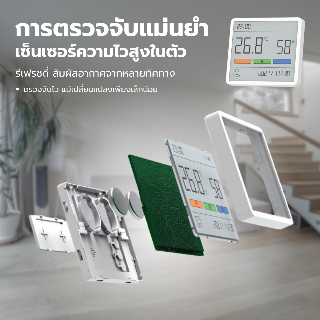 Duka (ATUMAN) TH1 Clock Hygrometer เครื่องวัดอุณภูมิและความชื้น จอแสดง ...