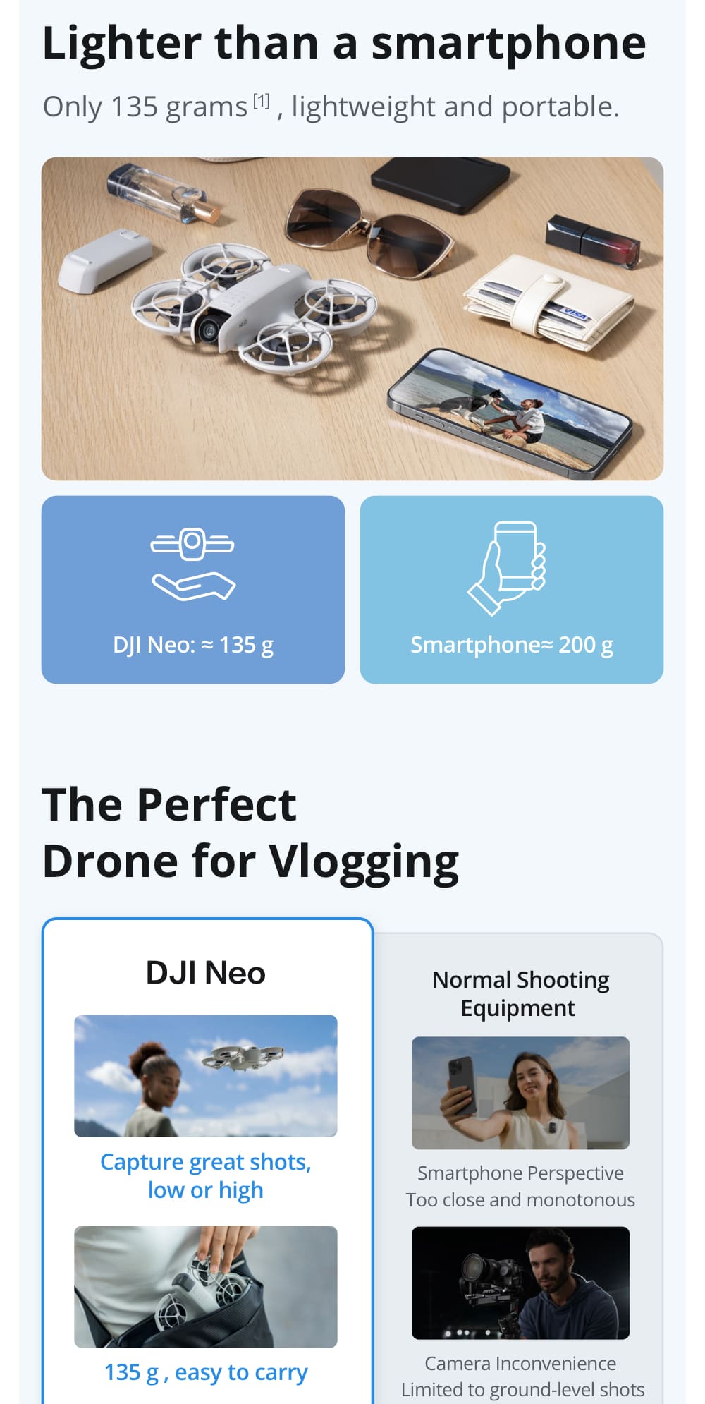 DJI Neo 4K Handheld Vlog Drone for Outdoor Adventures