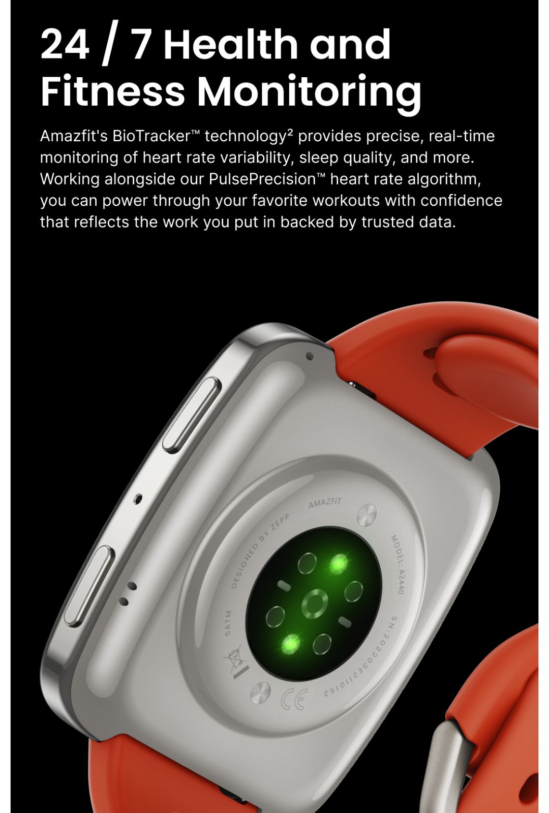 Amazfit Active 2 (Square) 43mm Smartwatch พร้อมระบบGPS 5 ระบบดาวเทียม โหมดกีฬา160+ แบตนาน 19 วัน
