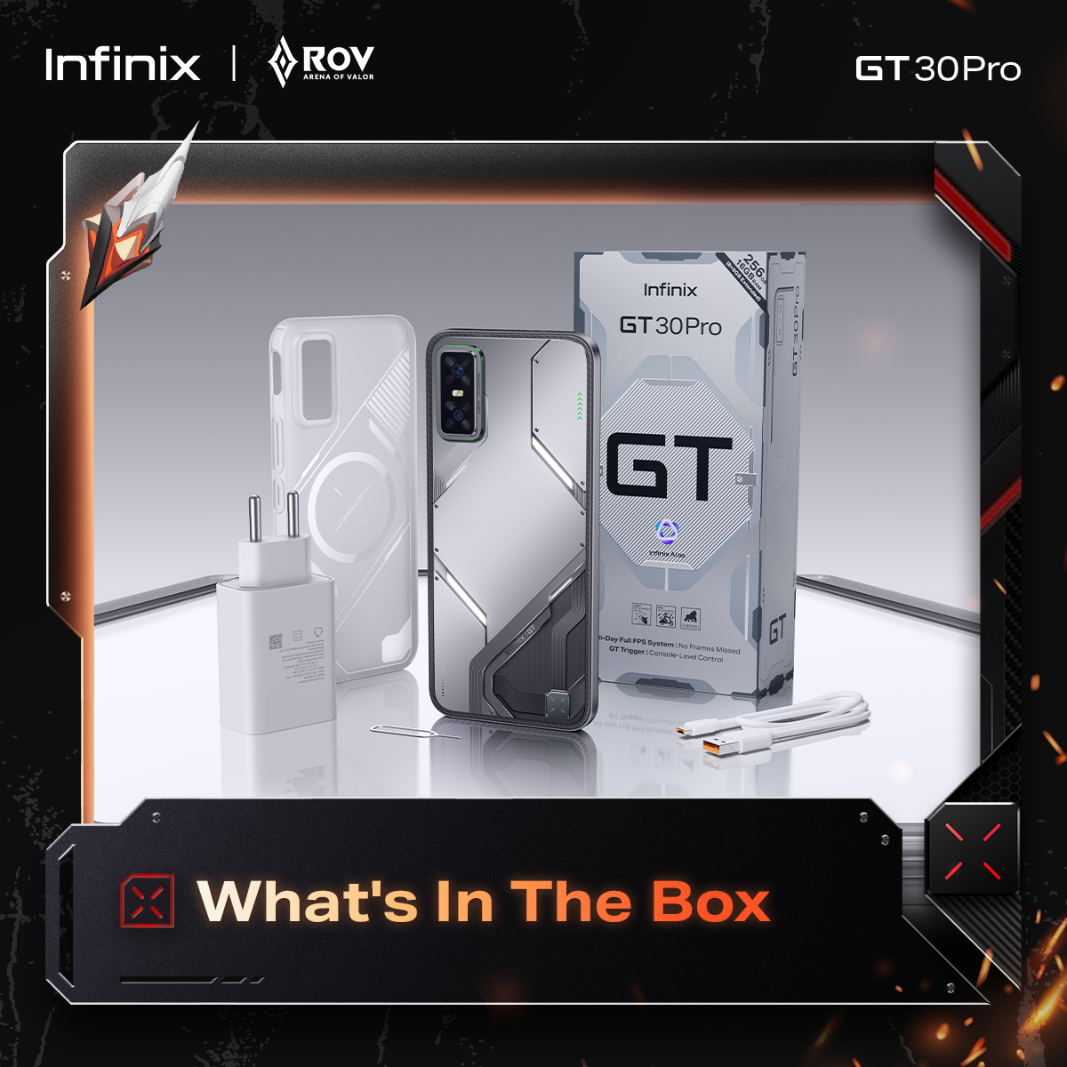 Infinix รุ่น GT 30 Pro สมาร์ทโฟนเกมมิ่ง 256GB RAM 8GB ผสาน RAM 16GB ชิปเซ็ต D8350 5.5G ประสิทธิภาพสูงเพื่อการเล่นเกมโดยเฉพาะ
