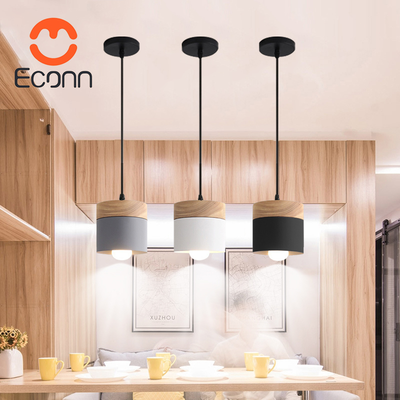 ECONN โคมไฟระย้าไม้สีมาการอง ใช้หลอด E27 สไตล์โมเดิร์น สำหรับร้านอาหาร ...