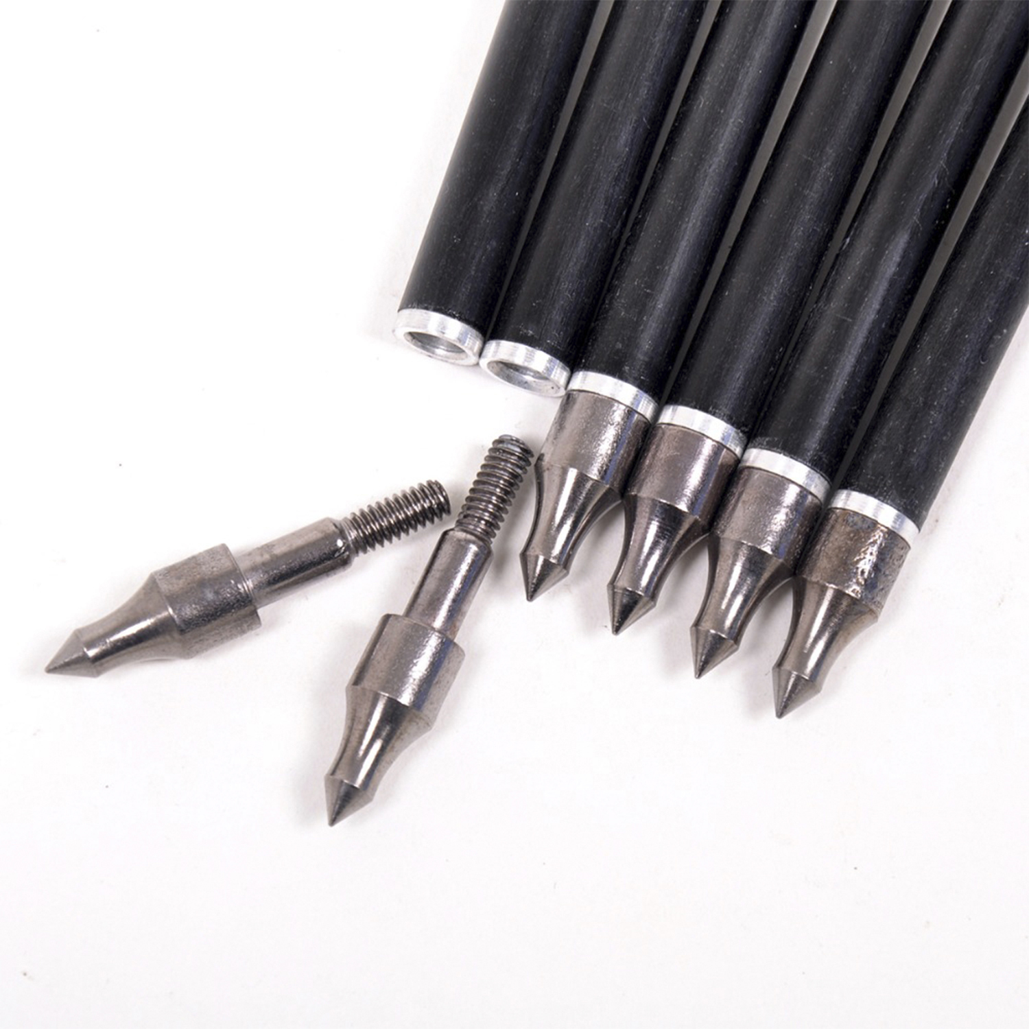 12pcs 80cm Spine 500 Fiberglass Arrows with Changeable Arrow Head for ...