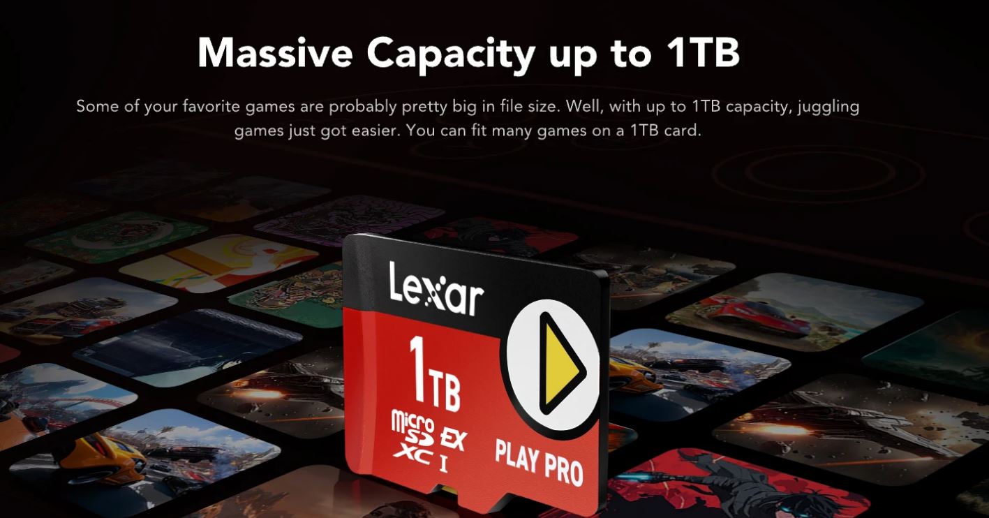 LEXAR Carta MicroSD Express 7.1 PLAY PRO 1TB – 900MB/s In Lettura, 600MB/s In Scrittura, PCIe E NVMe, Per Nintendo Switch 2 E Console Portatili - 5