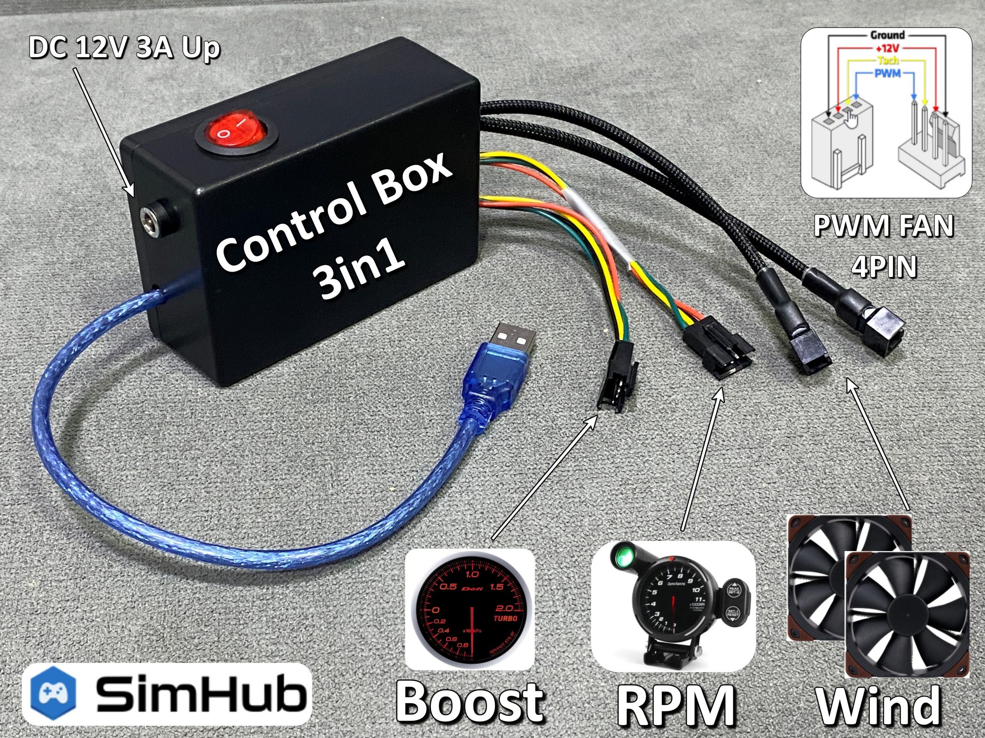 เกม รถแข่ง Sim Racing กล่องควบคุม 3in1 SimHub ต่อ Gauge วัดรอบ RPM ...
