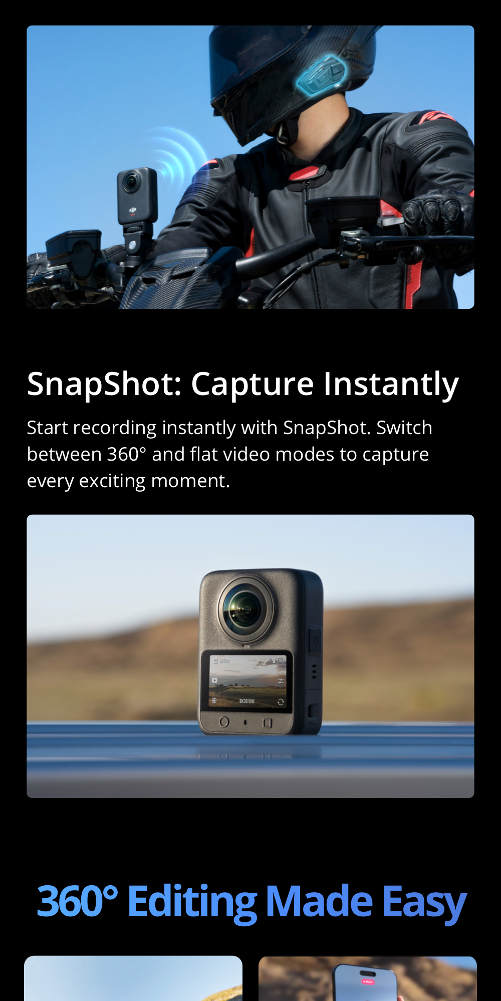 DJI OSMO 360 - กล้อง 360 องศา 1-Inch 8K/30fps Follow-Cam View ความจำในตัว 105 GB
