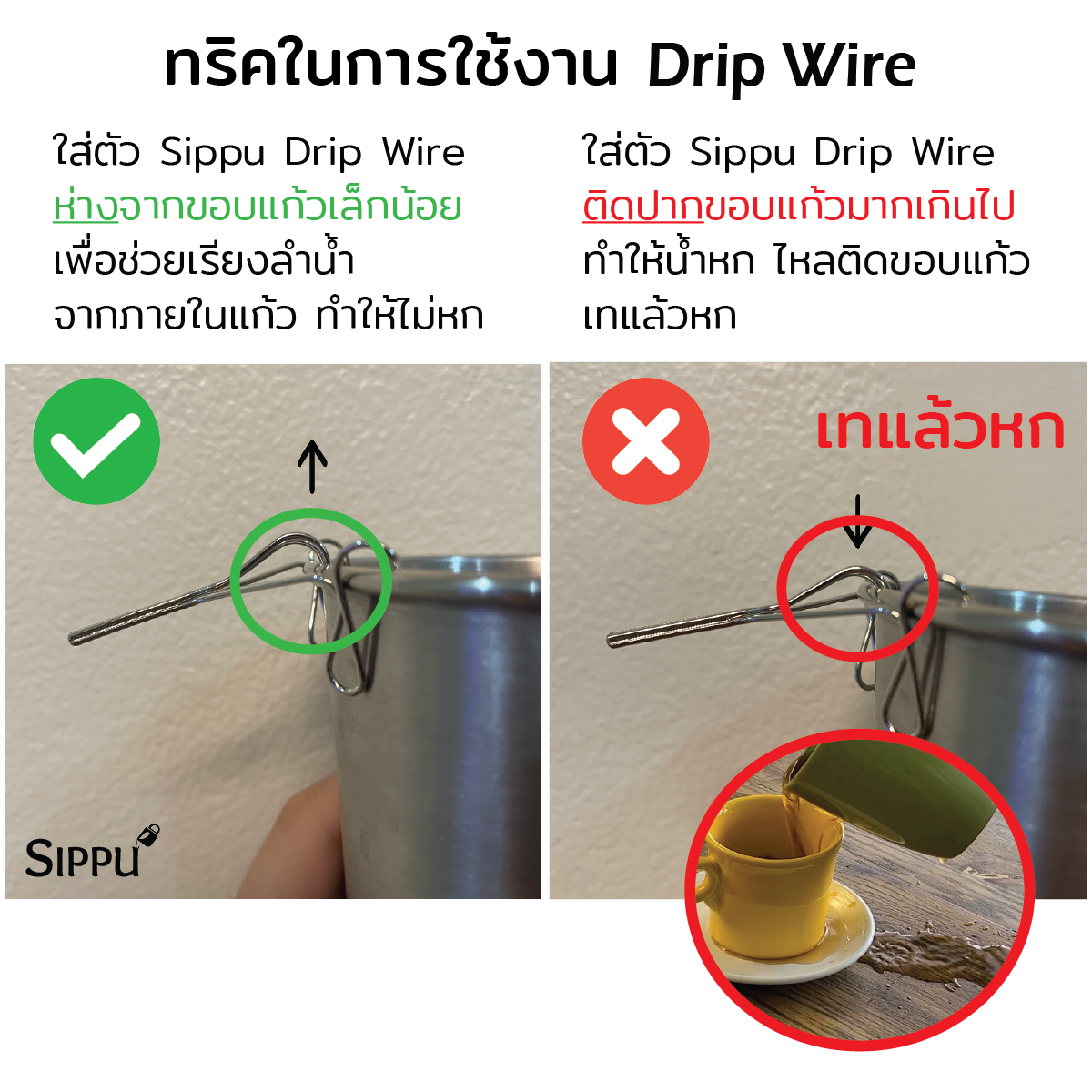 Sippu Drip Wire ตัวต่อปากแก้ว ที่ดริปกาแฟ Stainless Steel 304 Assisted ...