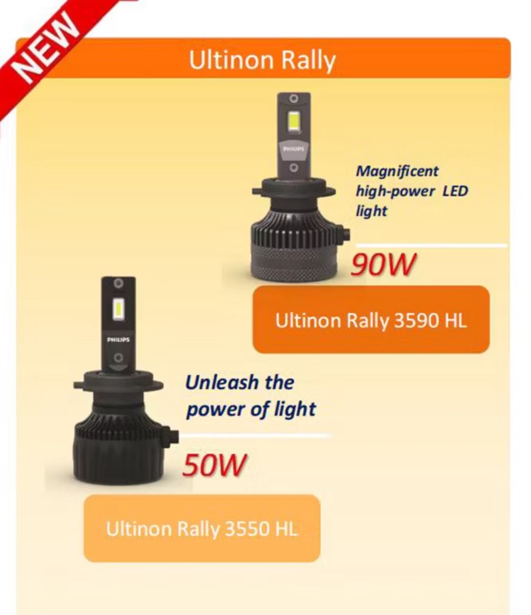 Philips LED หลอดไฟหน้ารถ Ultinon Rally 3590 แถม T10 LED ของร้าน H4 H7 ...