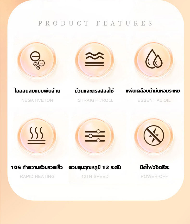 Missai เครื่องยืดผมไฟฟ้า ยืดผมและม้วนผมได้ 12 ระดับอุณหภูมิ (150-210°C ...