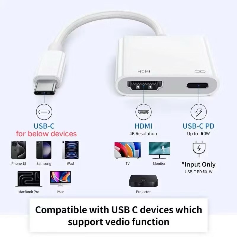 Type-C to HDMI Adapter รองรับการแชร์หน้าจอ ไปยัง TV / Monitor ...