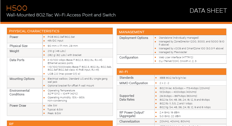 Ruckus H500 802.11ac Wi-Fi AP (สินค้าล็อตนี้จะติดเหลืองหน่อยไม่มีผลต่อ ...