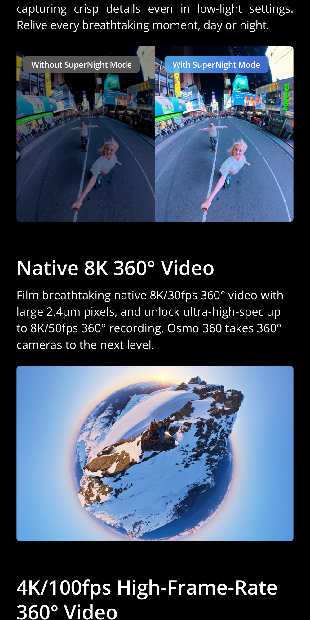 DJI OSMO 360 - กล้อง 360 องศา 1-Inch 8K/30fps Follow-Cam View ความจำในตัว 105 GB