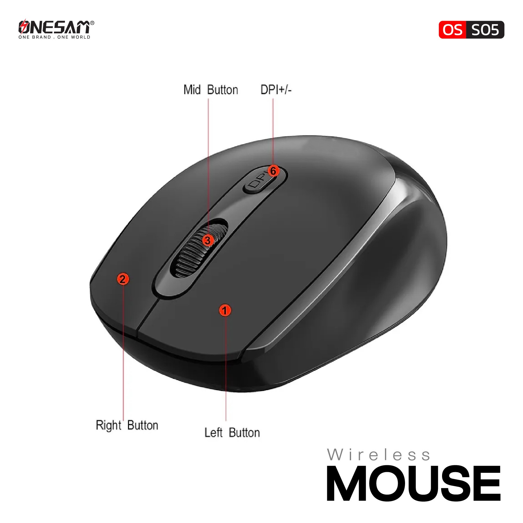 เมาส์ไร้สาย wireless mouse OS-S05 ของแท้ 100% รับประกันการใช้งาน 1 ปี ...