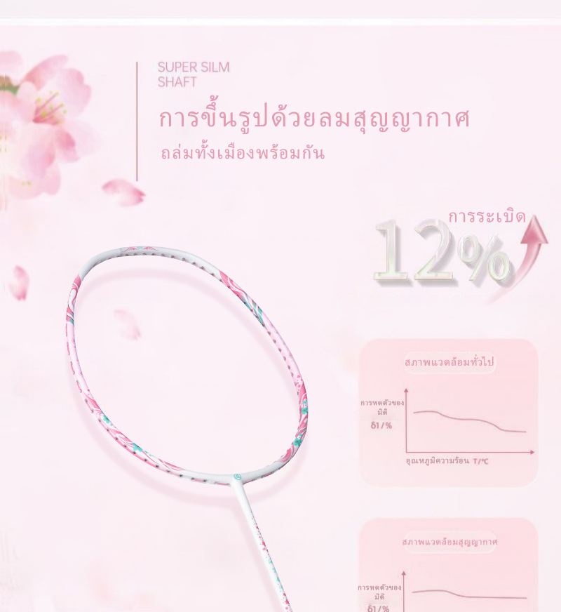 ALPSPORT Cherry 4U ไม้แบด มีสาย รุกแสงอัลตร้า ดั้งเดิม เส้นใยคาร์บอน ...