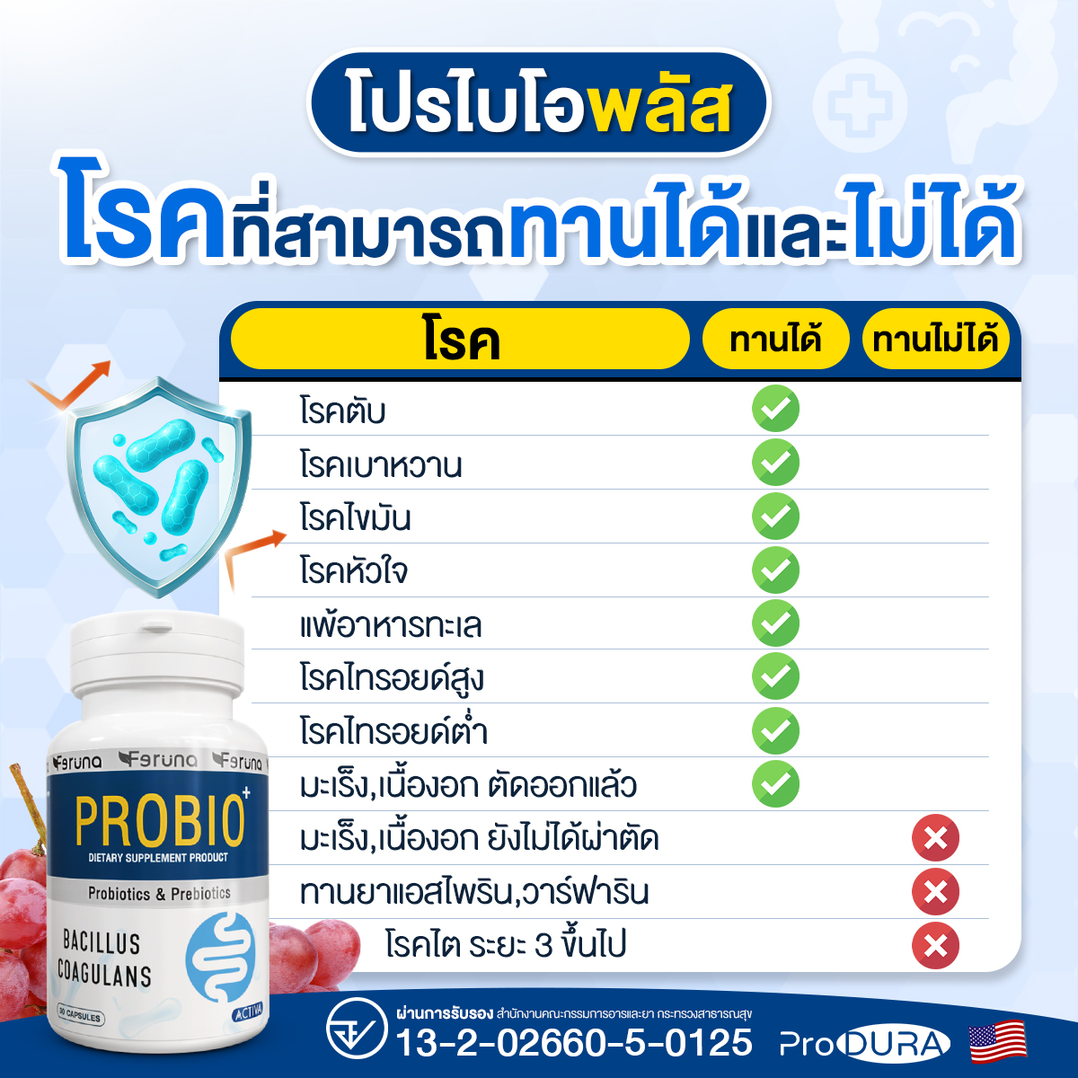 Feruna Probio+ Produra ฟีรูน่าโปรไบโอและพรีไบโอติกที่มีประโยชน์ต่อ ...