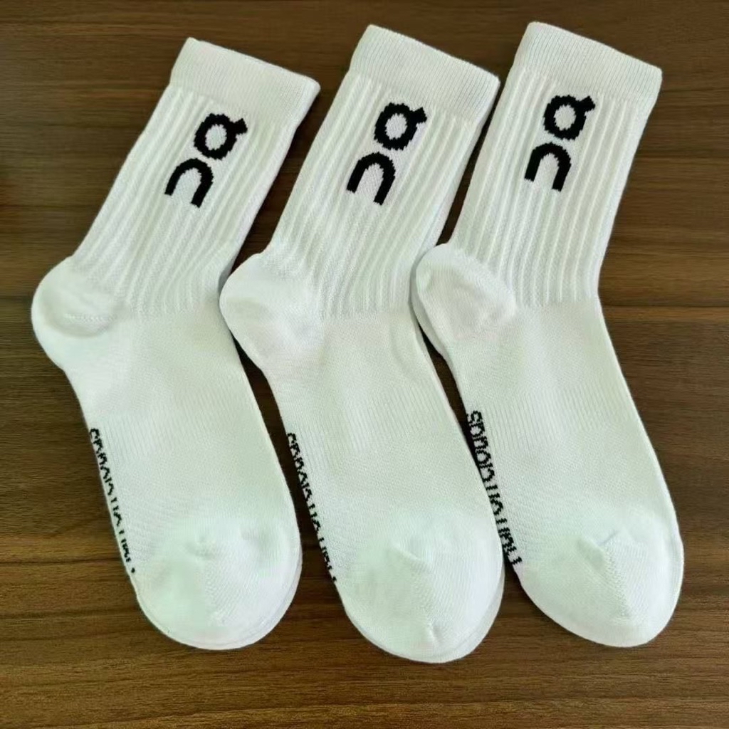 3คู่ พร้อมส่ง ในไทย ถุงเท้า On Cloud แฟชั่น Run on Cloud ถุงเท้ายาว สี ...