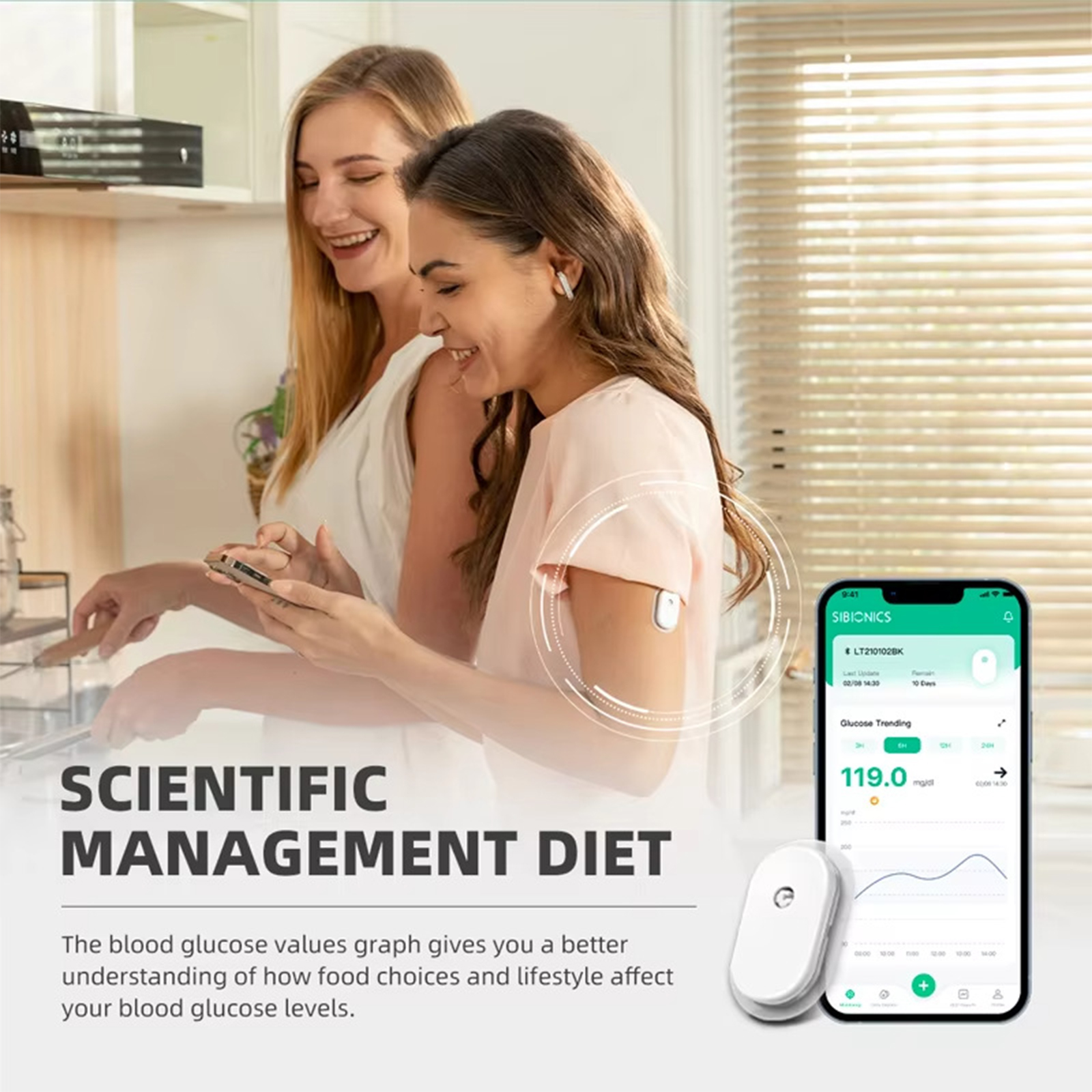 Continuous Glucose Monitor (CGM) - 14-Day Wearable Sensor with Real ...