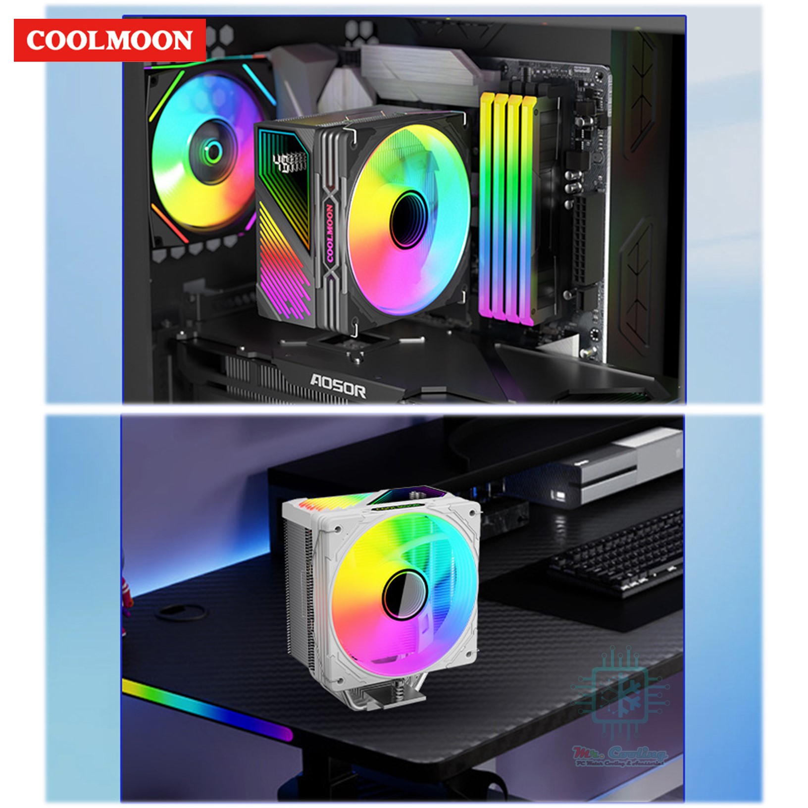 GT600 CPU Cooler 12CM ฮีทซิงค์ ระบายความร้อน CPU แสดงผลอุณหภูมิ รองรับ ...