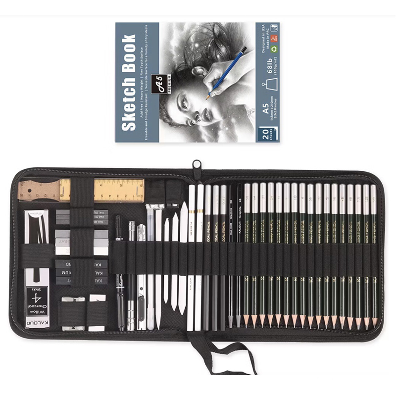 FM ️ชุดดินสอวาดรูป รวม 50/54ชิ้น Charcoal Pen Sketch Set Pro Drawing ...