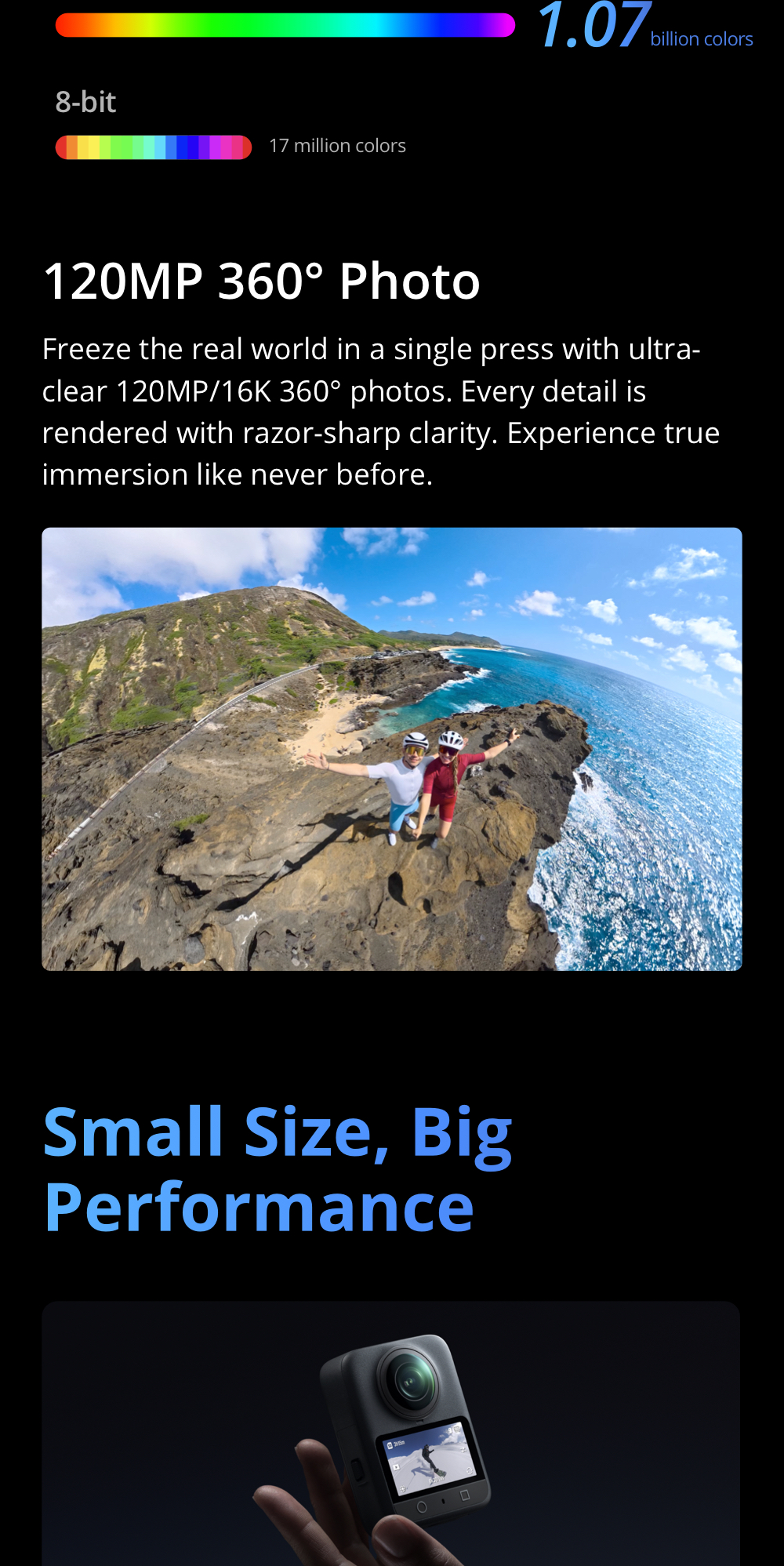 DJI OSMO 360 - กล้อง 360 องศา 1-Inch 8K/30fps Follow-Cam View ความจำในตัว 105 GB
